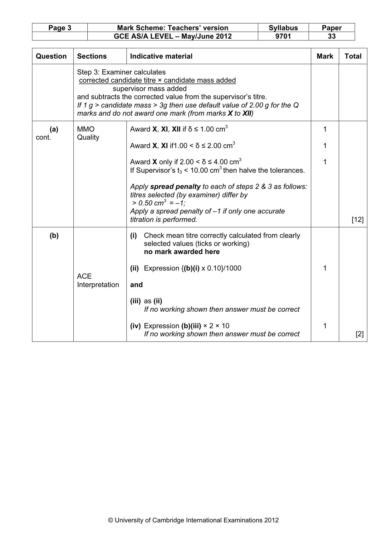 Mark scheme, page 3 of 7