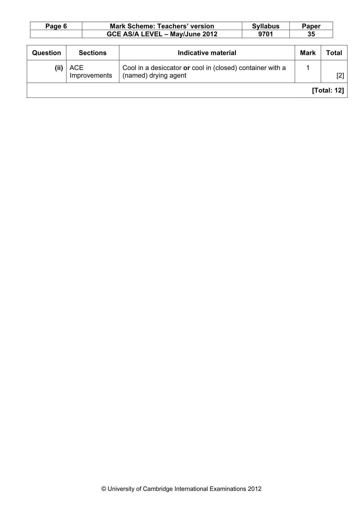 Mark scheme, page 6 of 8