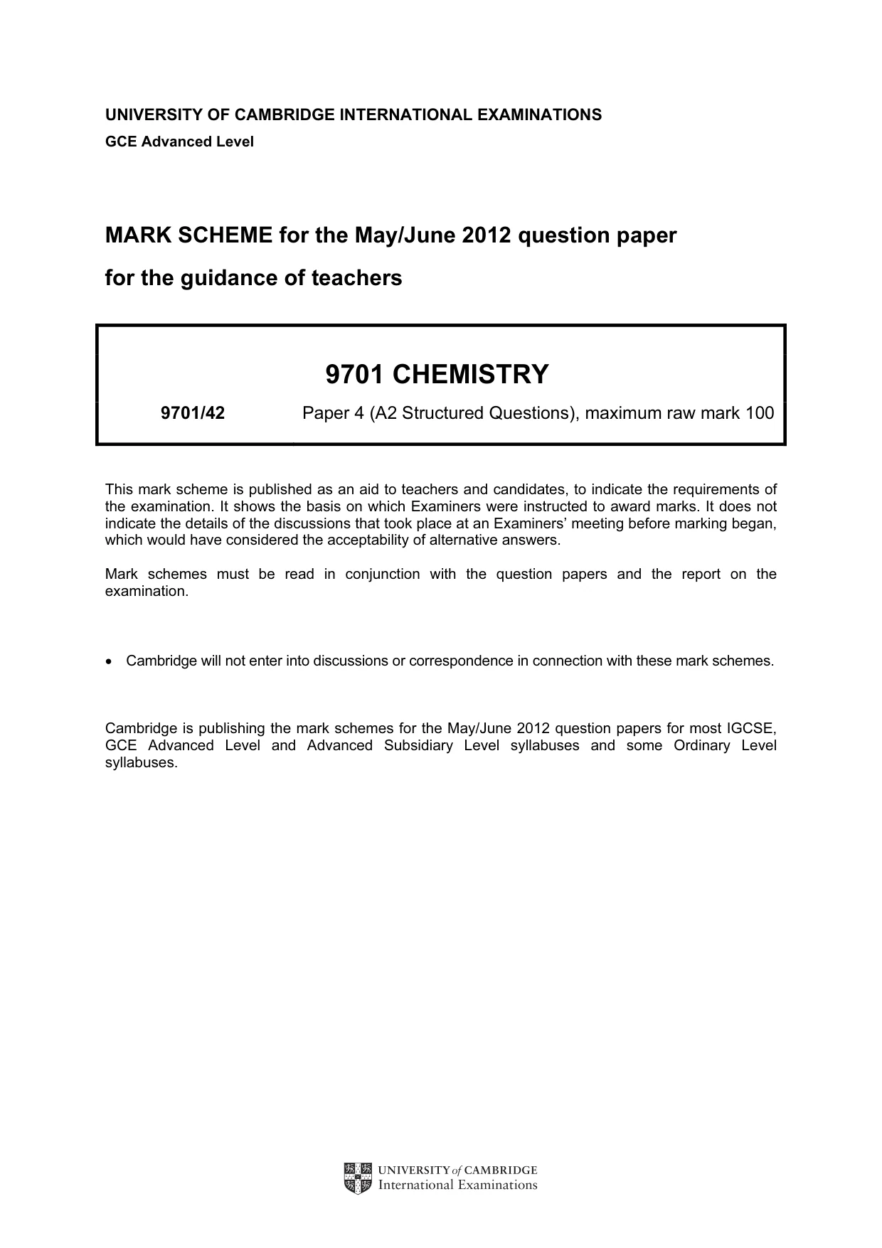 Mark scheme, page 1 of 10