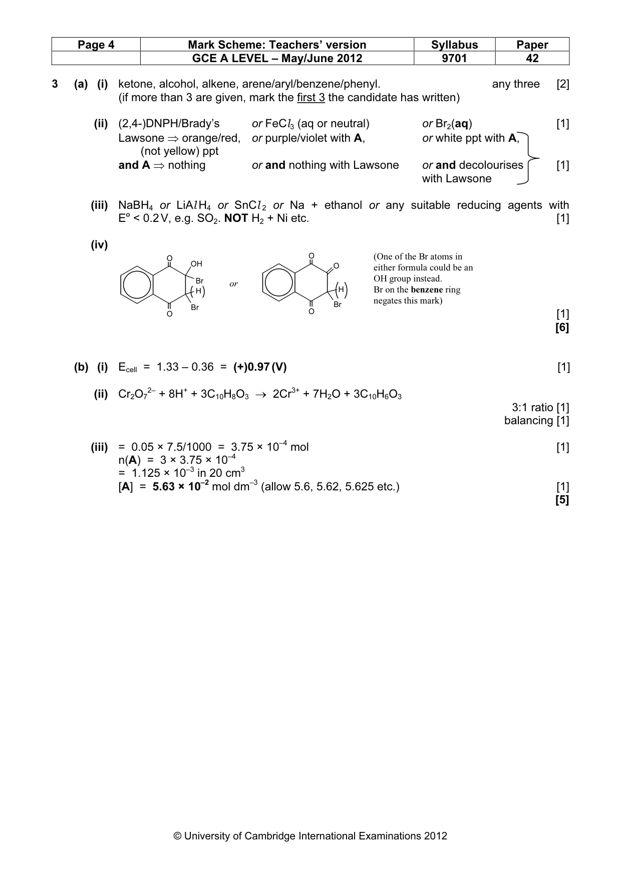Mark scheme, page 4 of 10