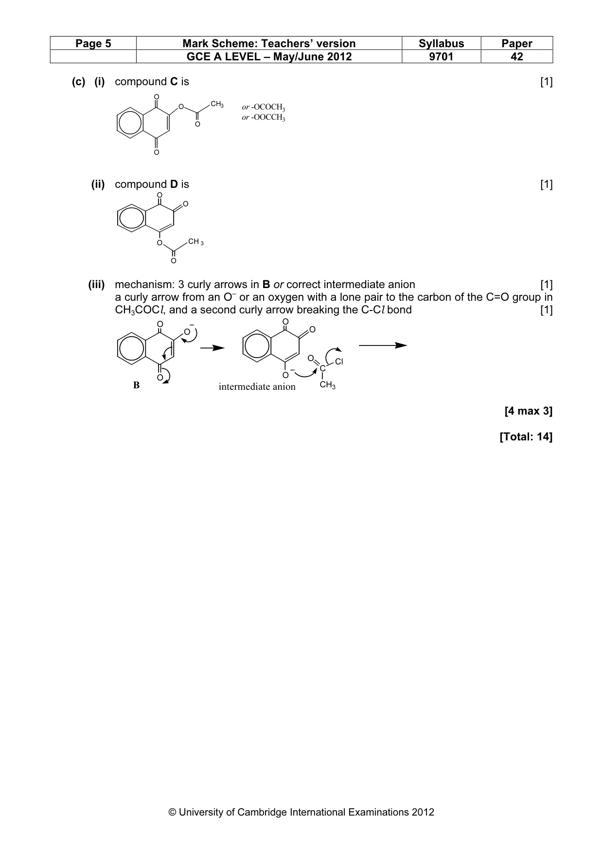 Mark scheme, page 5 of 10
