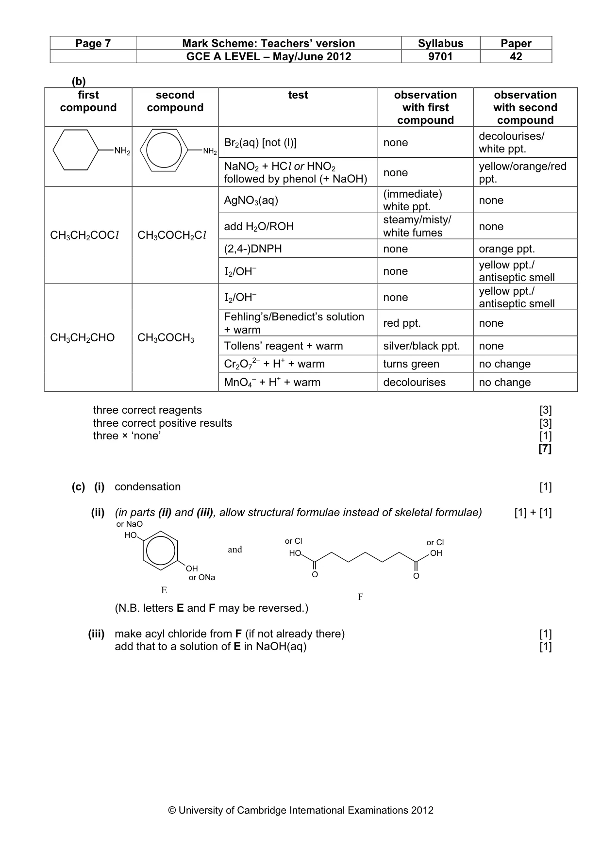 Mark scheme, page 7 of 10
