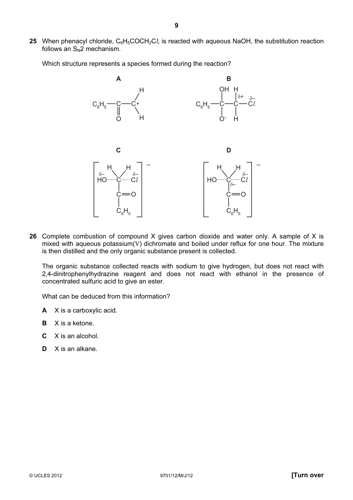 Cambridge A Level Chemistry 9701 2012 May/June Paper 1 · Variant 2 question paper, page 9 of 16
