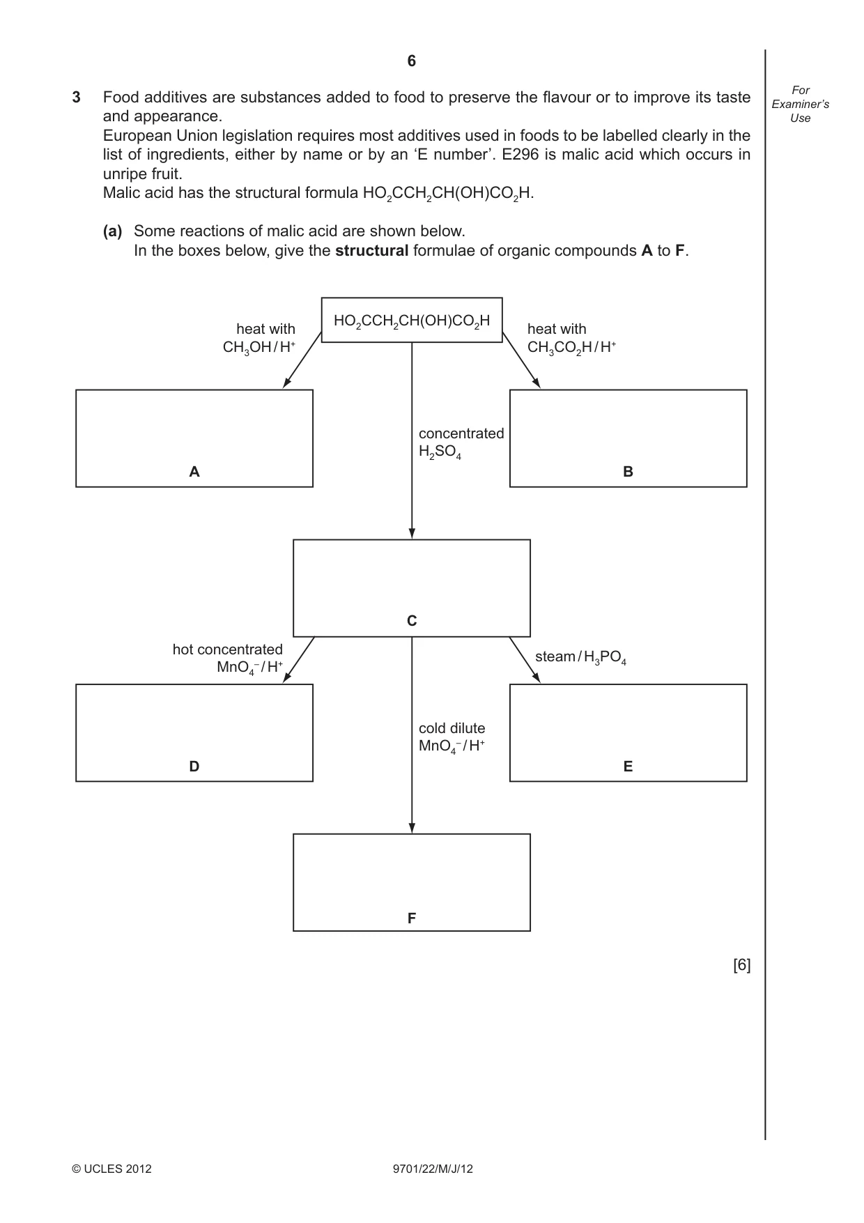 Cambridge A Level Chemistry 9701 2012 May/June Paper 2 · Variant 2 question paper, page 6 of 12