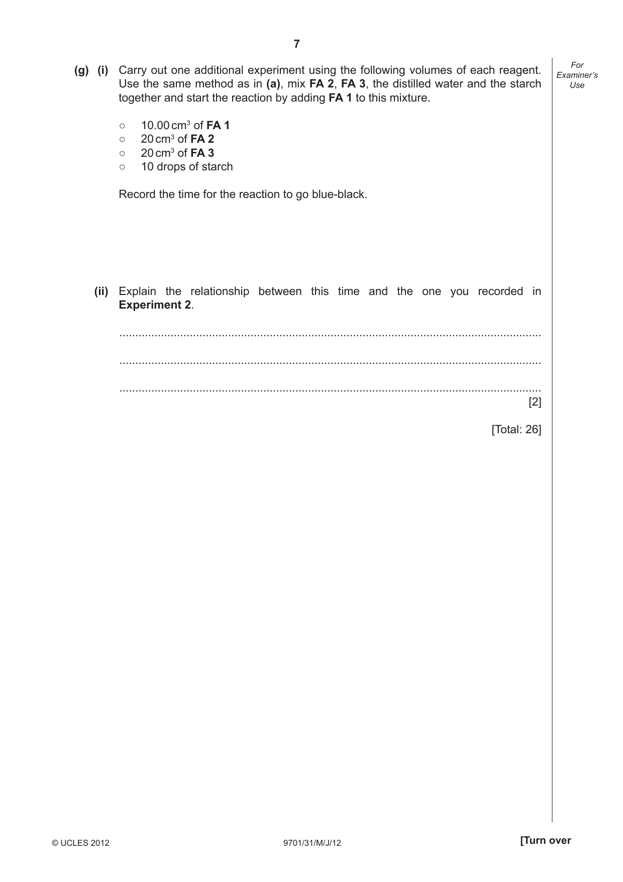 Cambridge A Level Chemistry 9701 2012 May/June Paper 3 · Variant 1 question paper, page 7 of 12