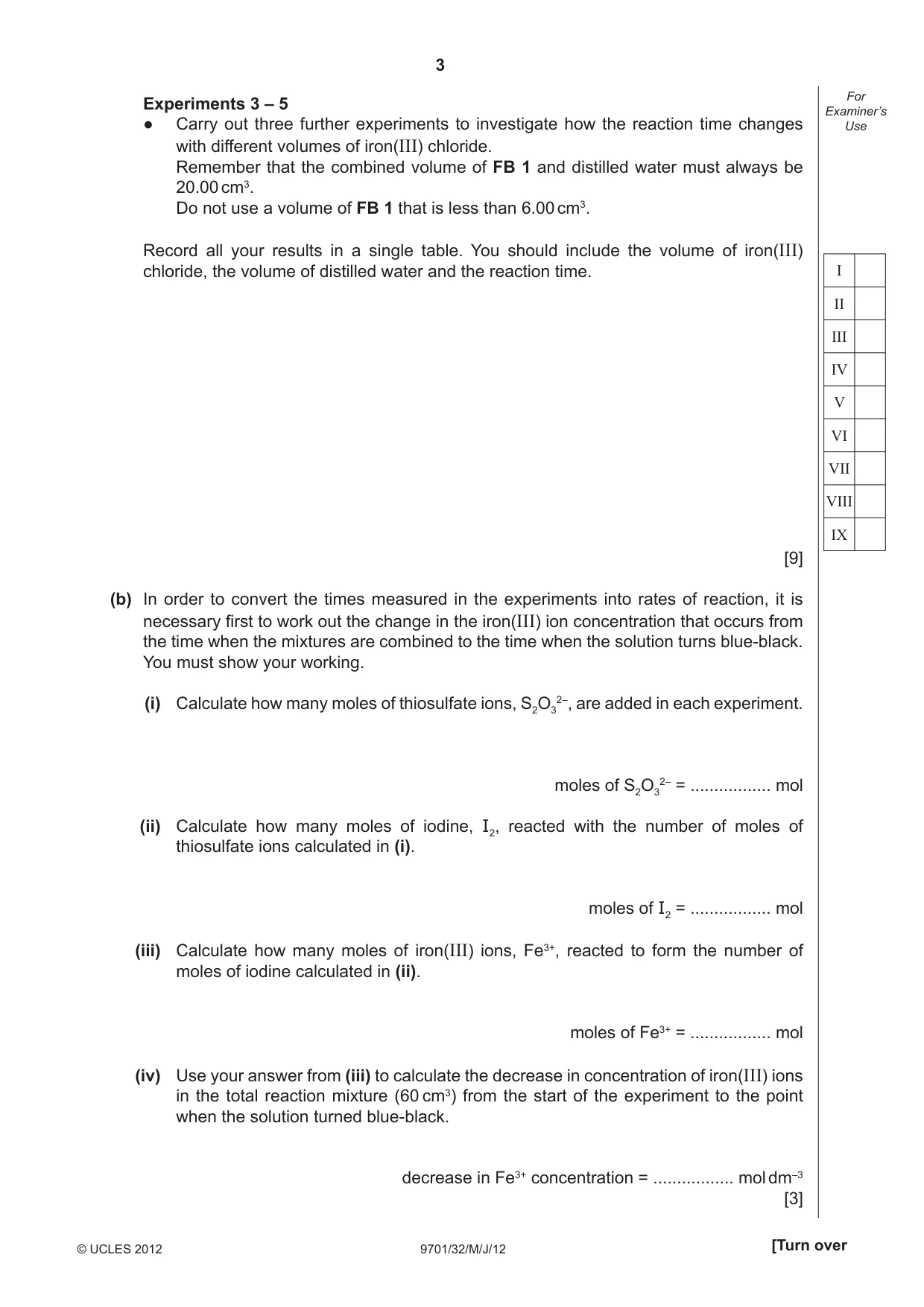 Cambridge A Level Chemistry 9701 2012 May/June Paper 3 · Variant 2 question paper, page 3 of 12