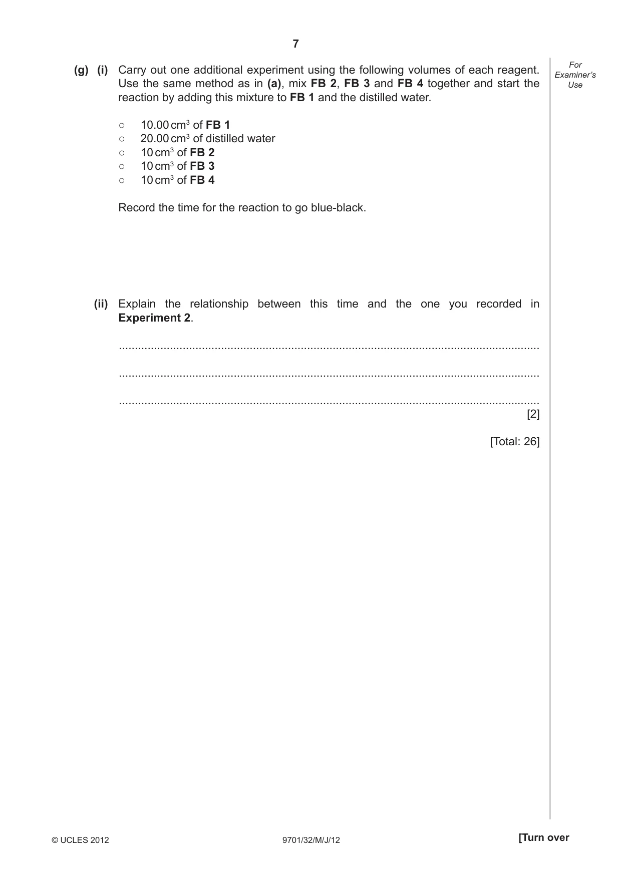 Cambridge A Level Chemistry 9701 2012 May/June Paper 3 · Variant 2 question paper, page 7 of 12