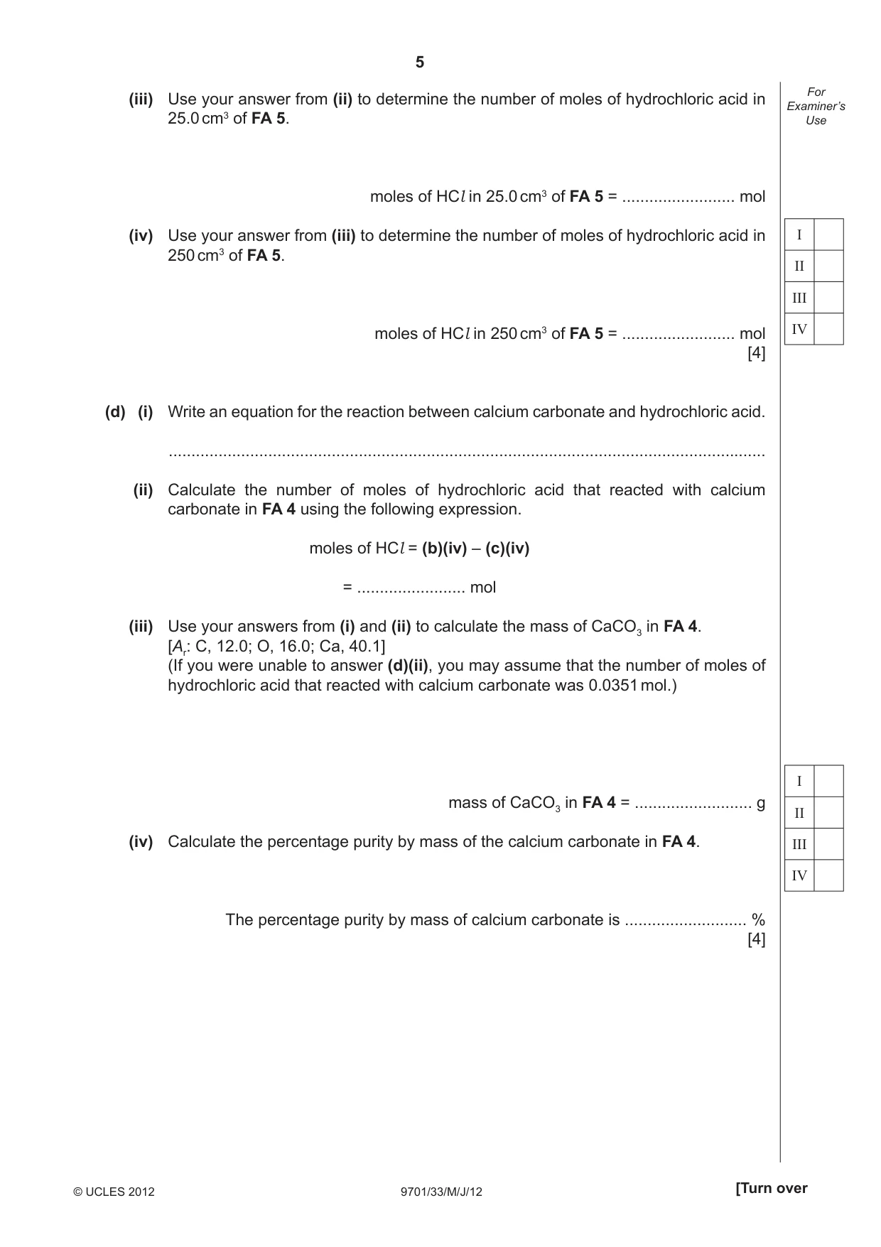 Cambridge A Level Chemistry 9701 2012 May/June Paper 3 · Variant 3 question paper, page 5 of 12