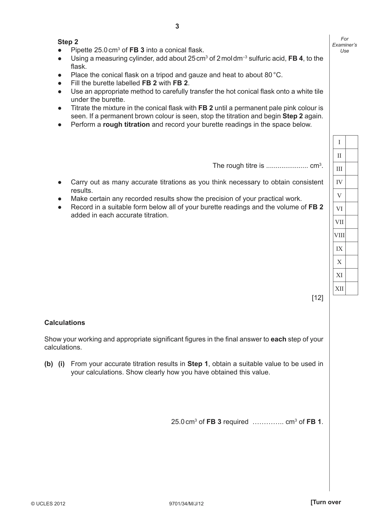 Cambridge A Level Chemistry 9701 2012 May/June Paper 3 · Variant 4 question paper, page 3 of 12