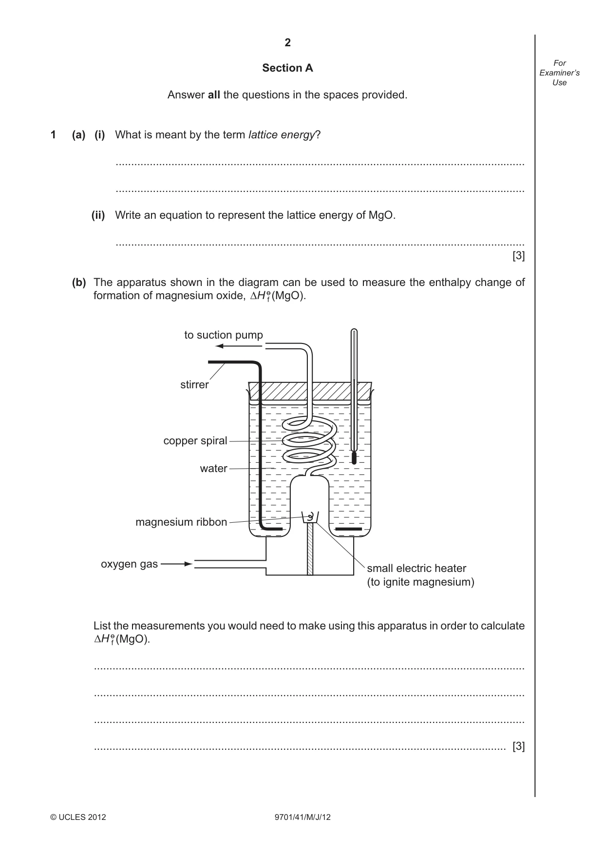 Cambridge A Level Chemistry 9701 2012 May/June Paper 4 · Variant 1 question paper, page 2 of 20