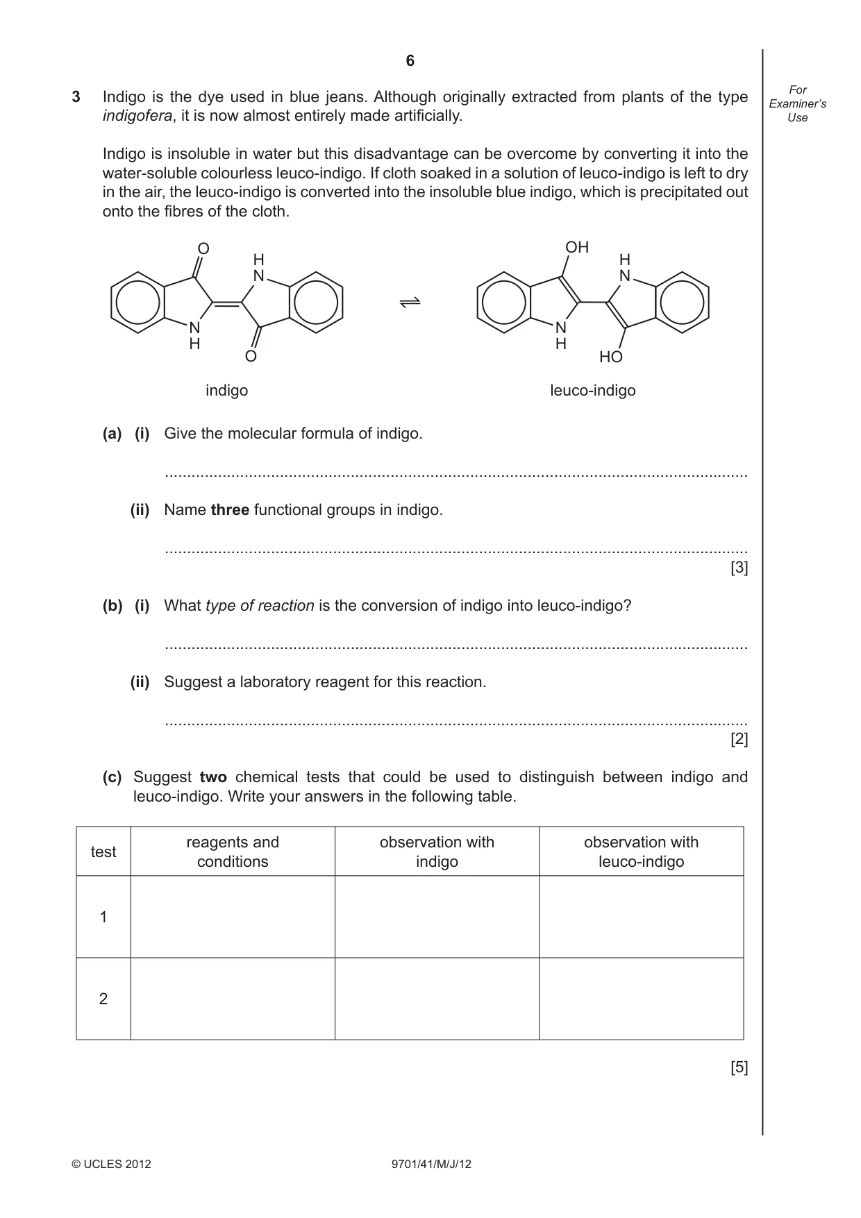 Cambridge A Level Chemistry 9701 2012 May/June Paper 4 · Variant 1 question paper, page 6 of 20