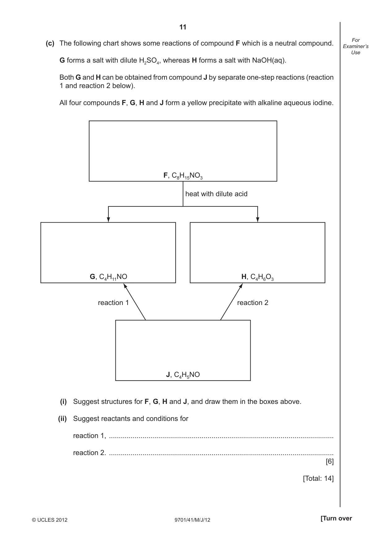 Cambridge A Level Chemistry 9701 2012 May/June Paper 4 · Variant 1 question paper, page 11 of 20
