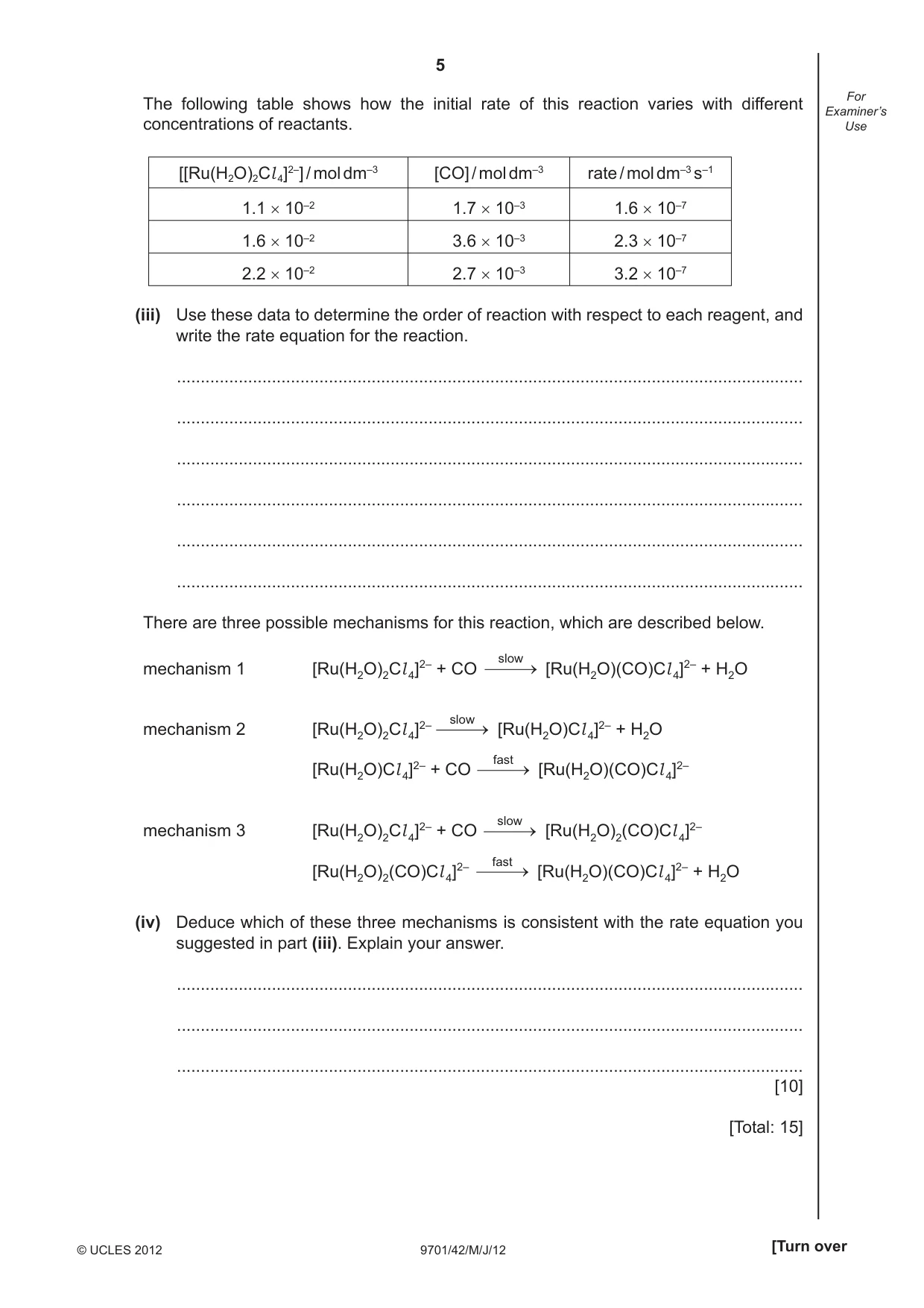 Cambridge A Level Chemistry 9701 2012 May/June Paper 4 · Variant 2 question paper, page 5 of 20