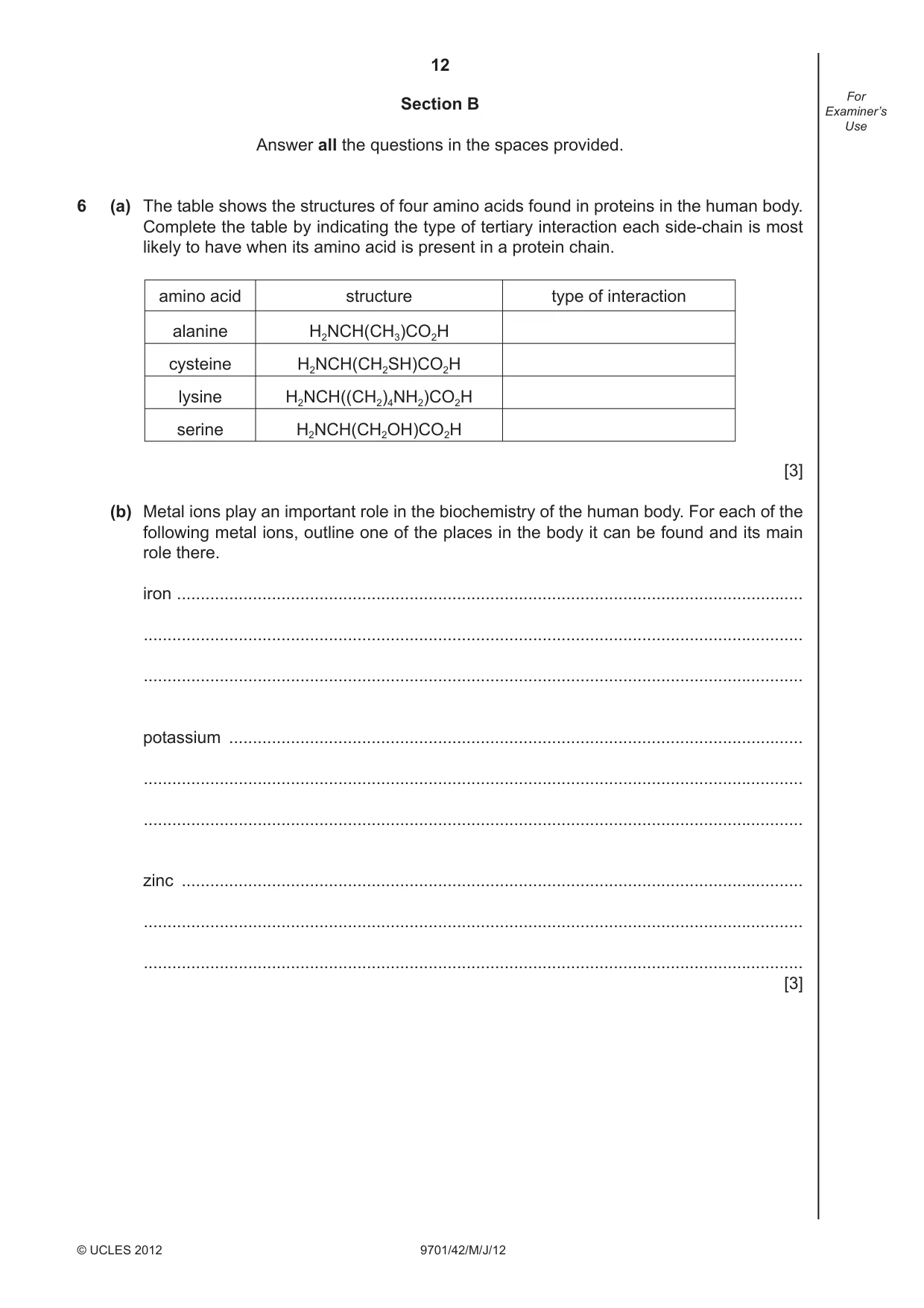 Cambridge A Level Chemistry 9701 2012 May/June Paper 4 · Variant 2 question paper, page 12 of 20