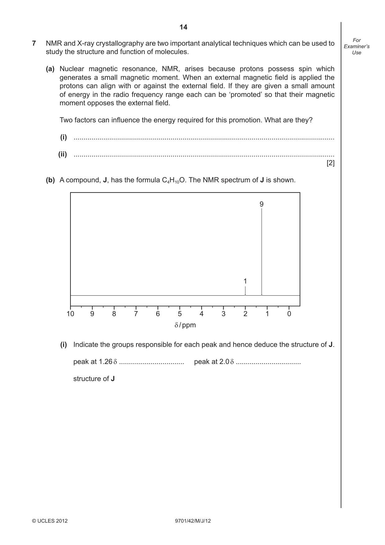 Cambridge A Level Chemistry 9701 2012 May/June Paper 4 · Variant 2 question paper, page 14 of 20