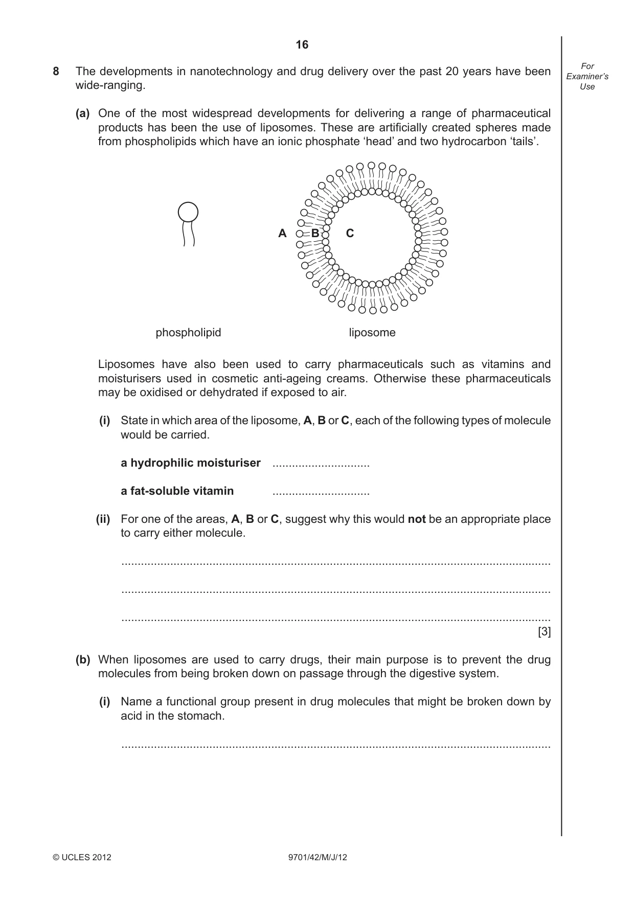 Cambridge A Level Chemistry 9701 2012 May/June Paper 4 · Variant 2 question paper, page 16 of 20