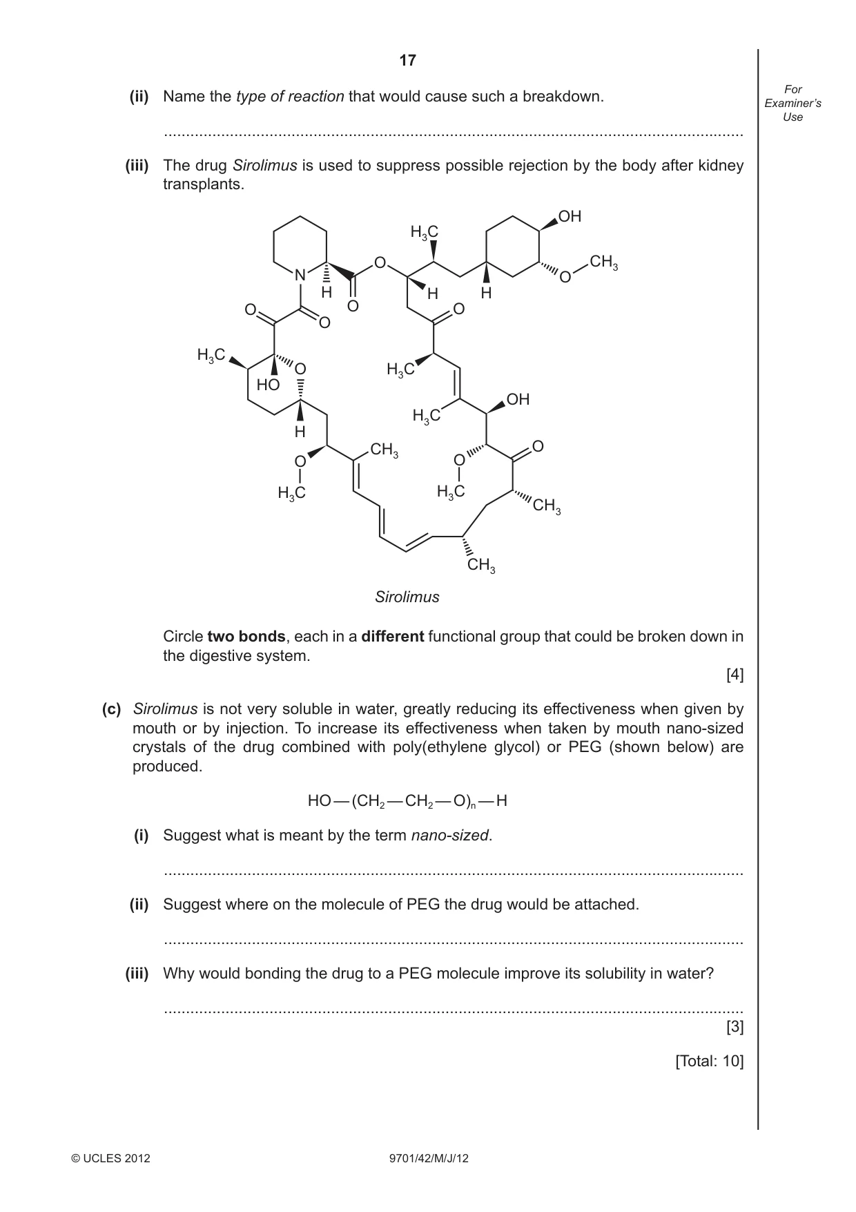 Cambridge A Level Chemistry 9701 2012 May/June Paper 4 · Variant 2 question paper, page 17 of 20