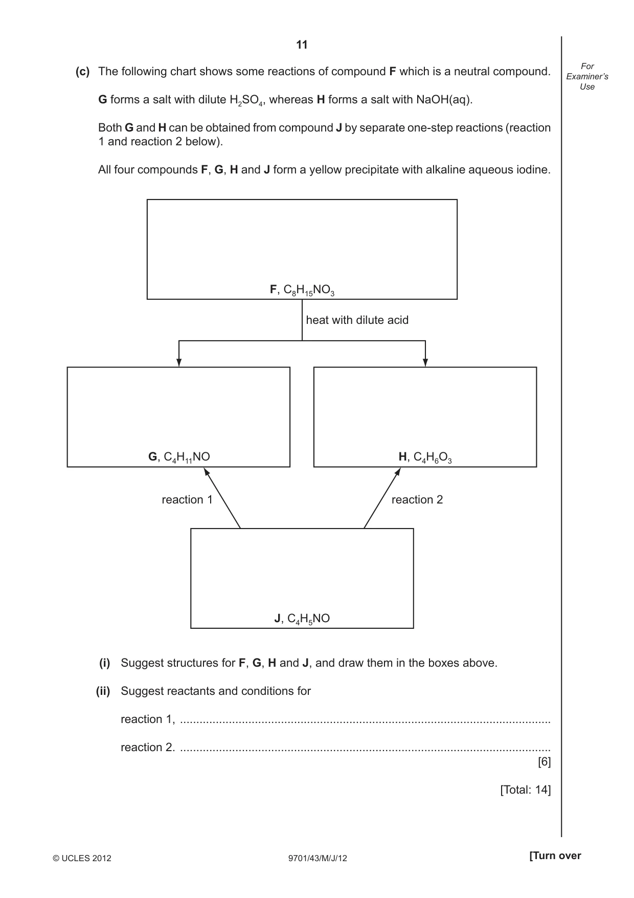 Cambridge A Level Chemistry 9701 2012 May/June Paper 4 · Variant 3 question paper, page 11 of 20
