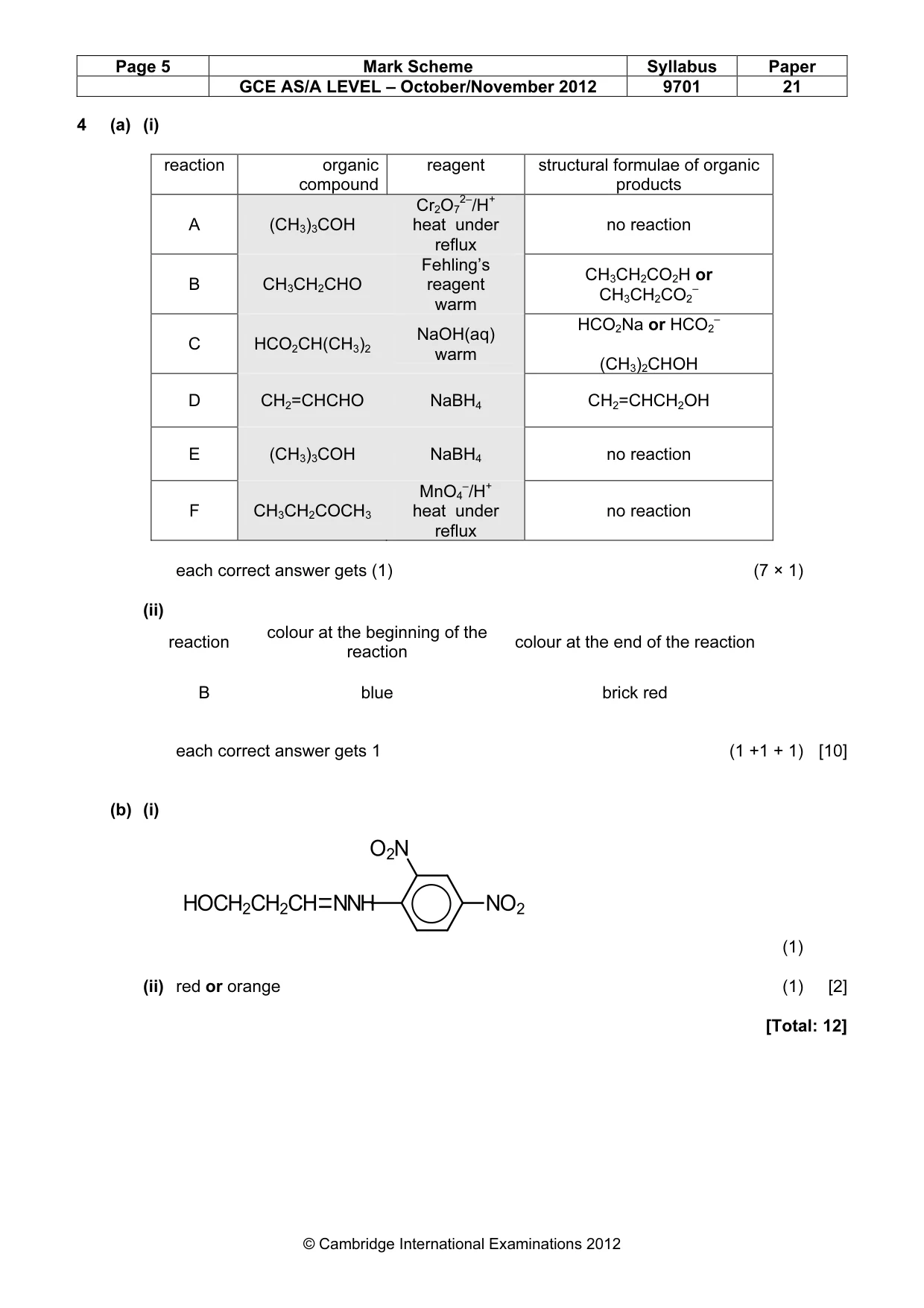 Mark scheme, page 5 of 6