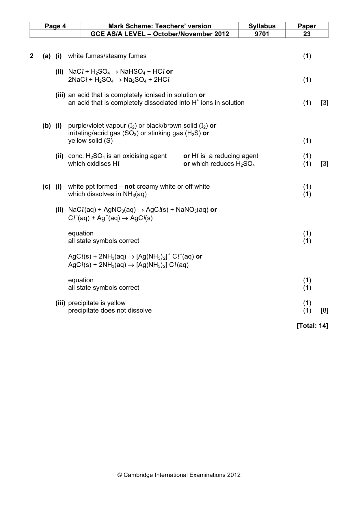 Mark scheme, page 4 of 7