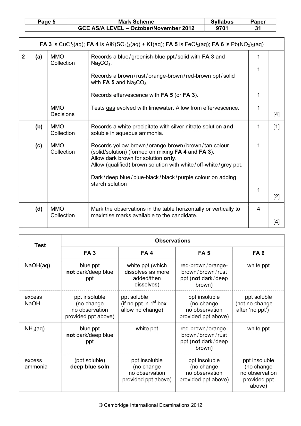 Mark scheme, page 5 of 6