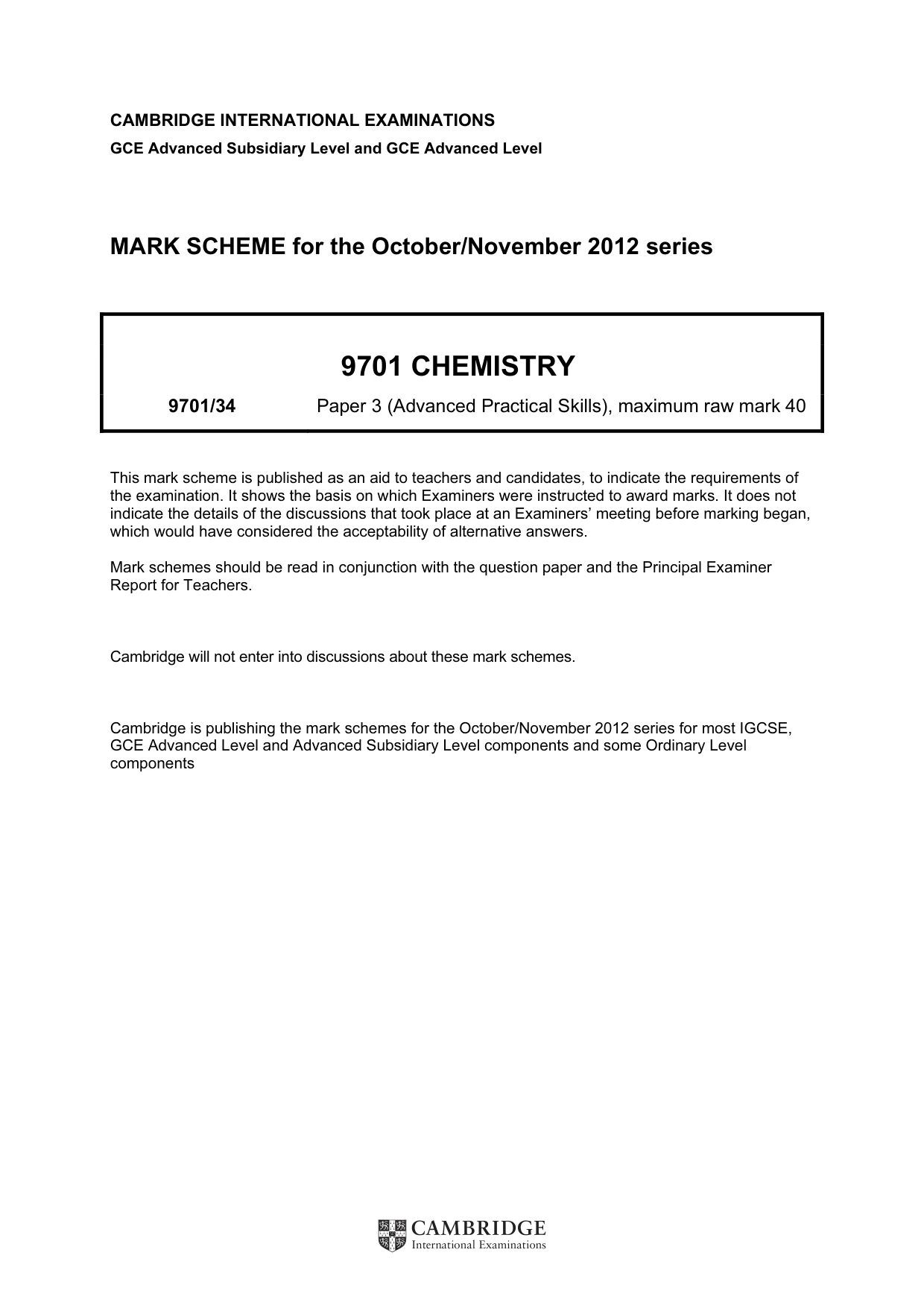 Mark scheme, page 1 of 5