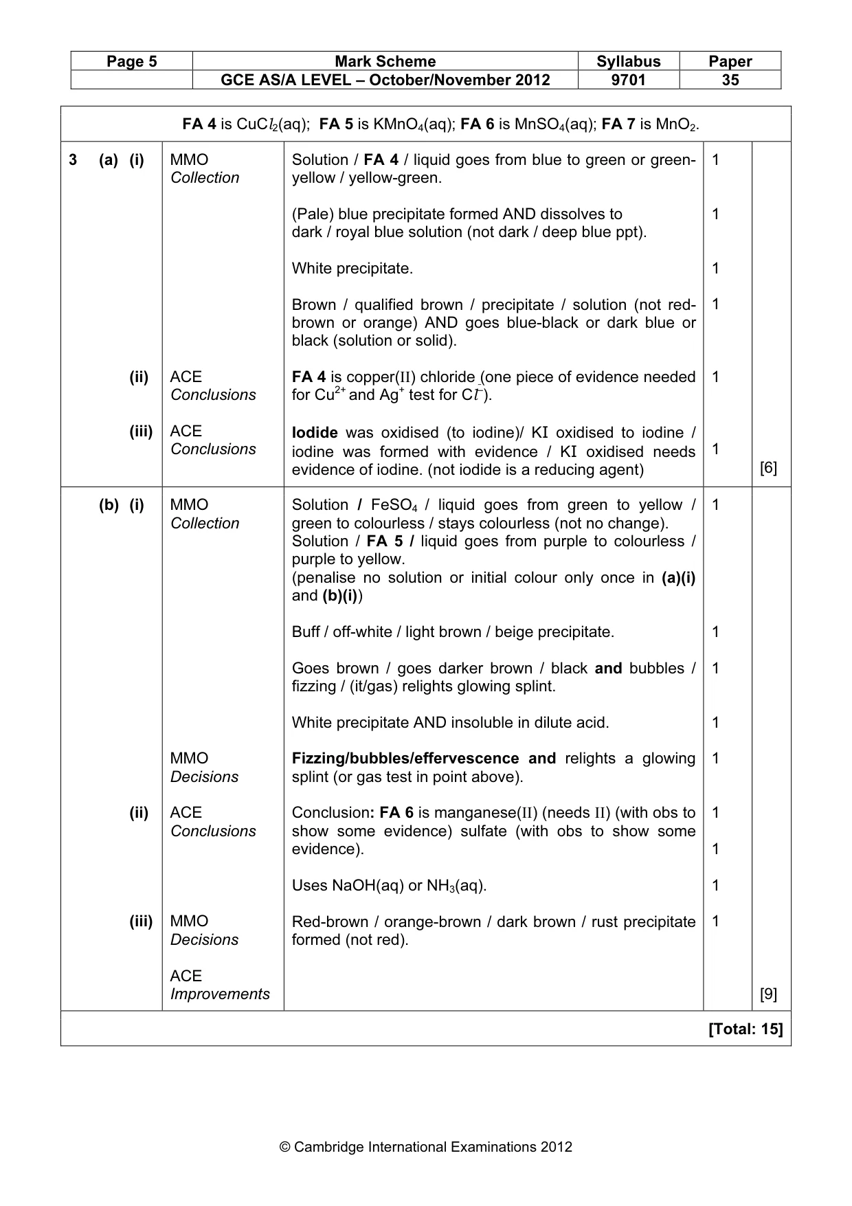 Mark scheme, page 5 of 5