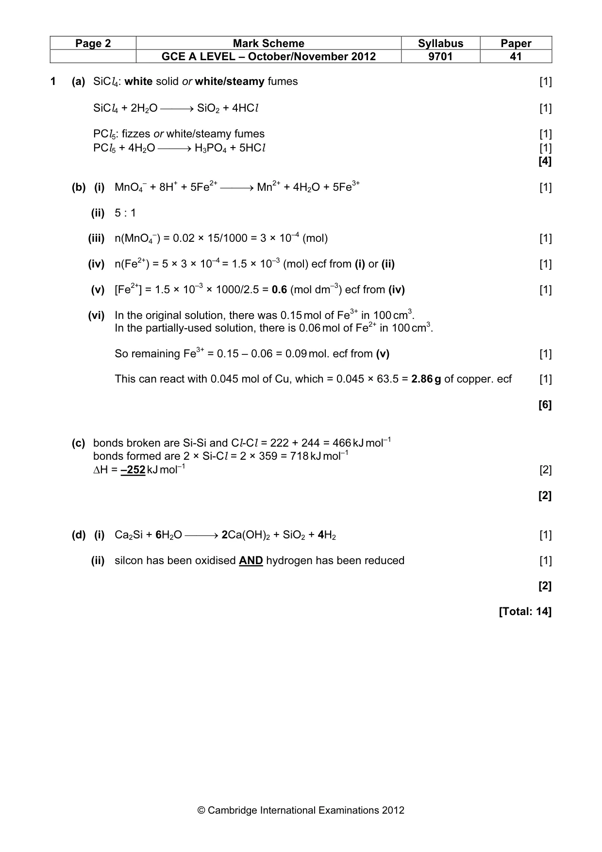Mark scheme, page 2 of 11