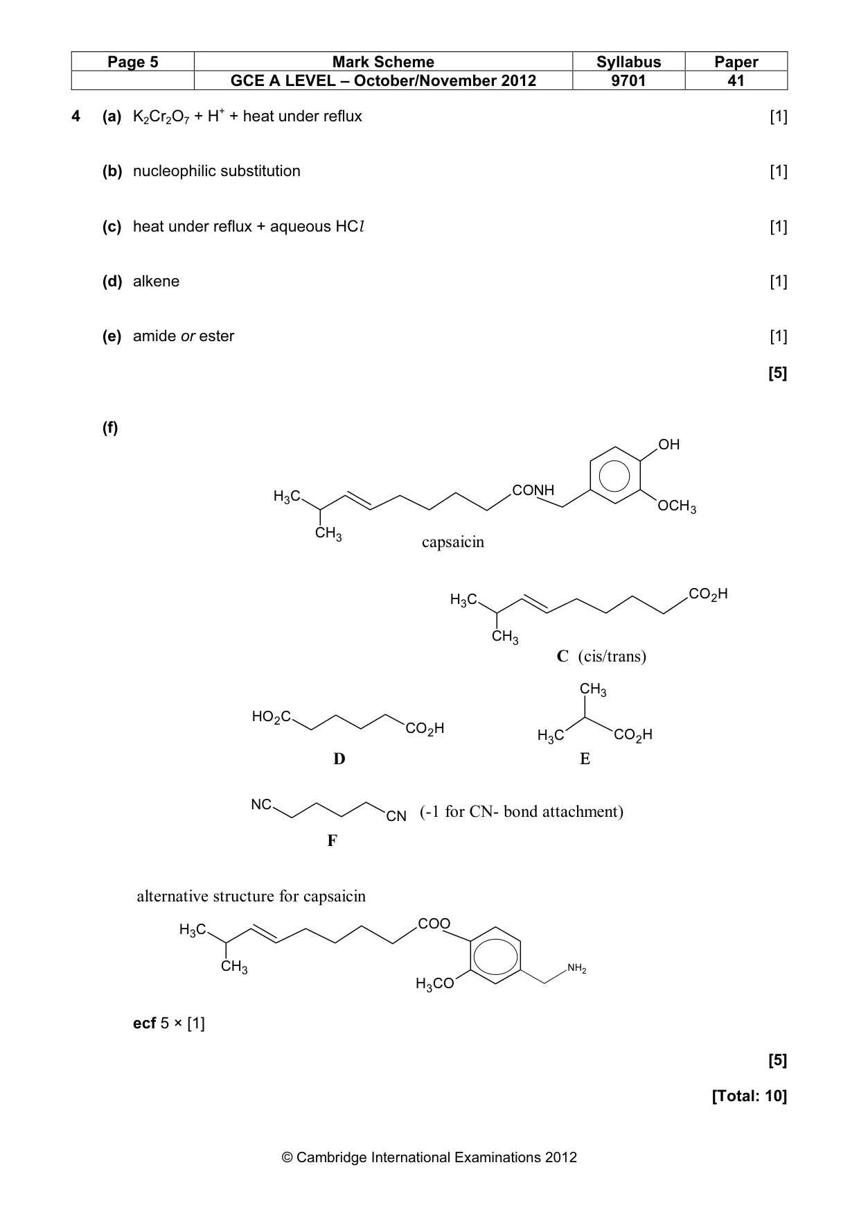 Mark scheme, page 5 of 11