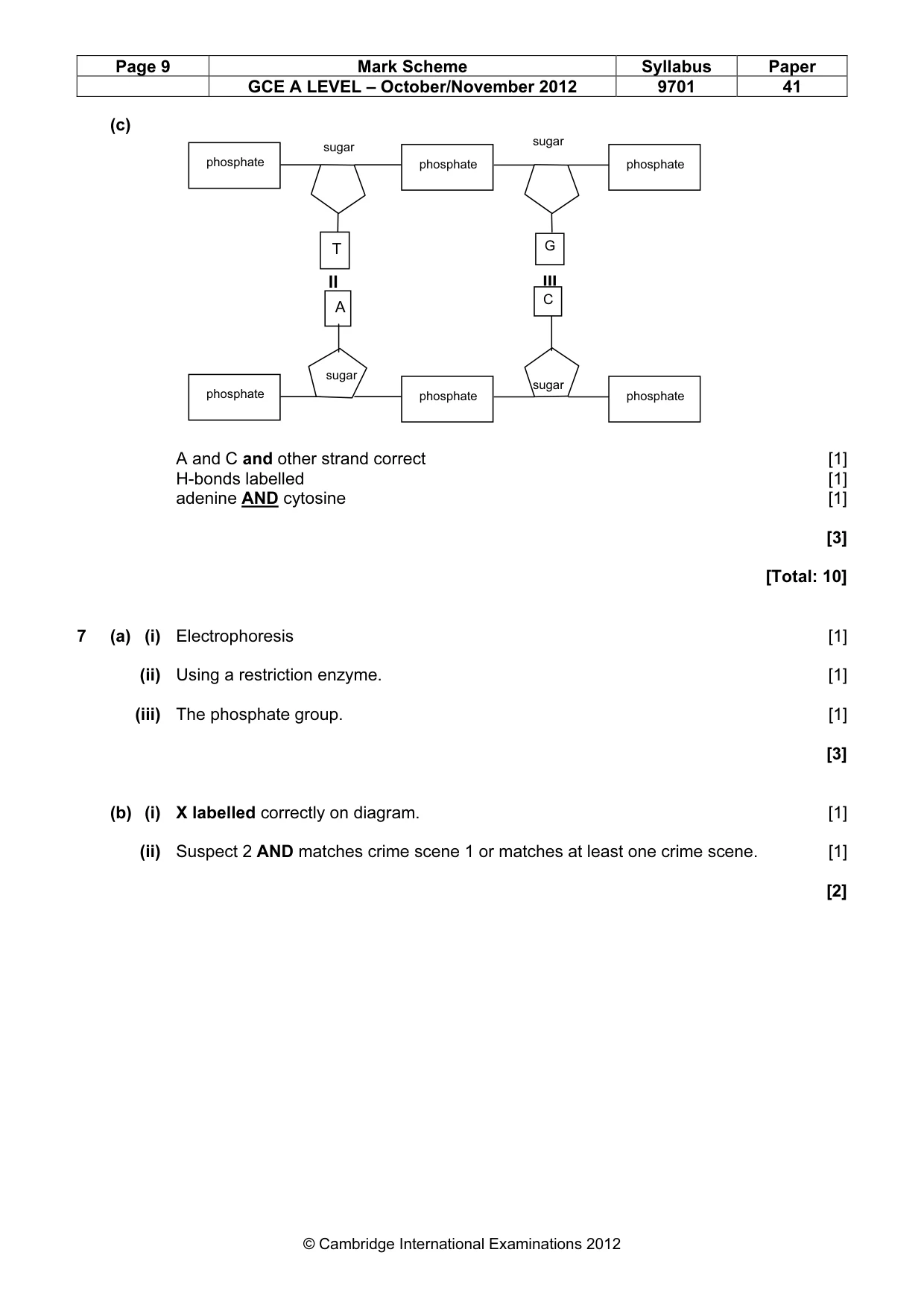 Mark scheme, page 9 of 11