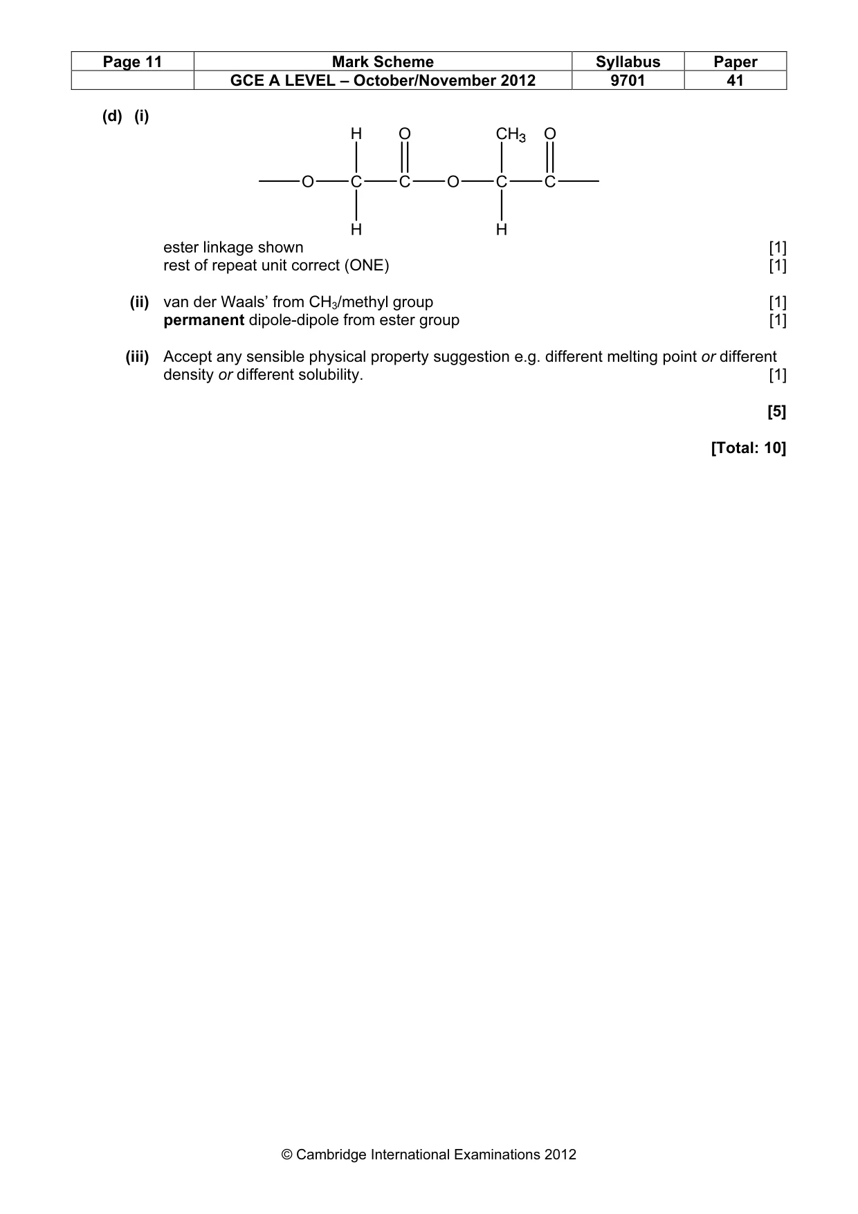 Mark scheme, page 11 of 11