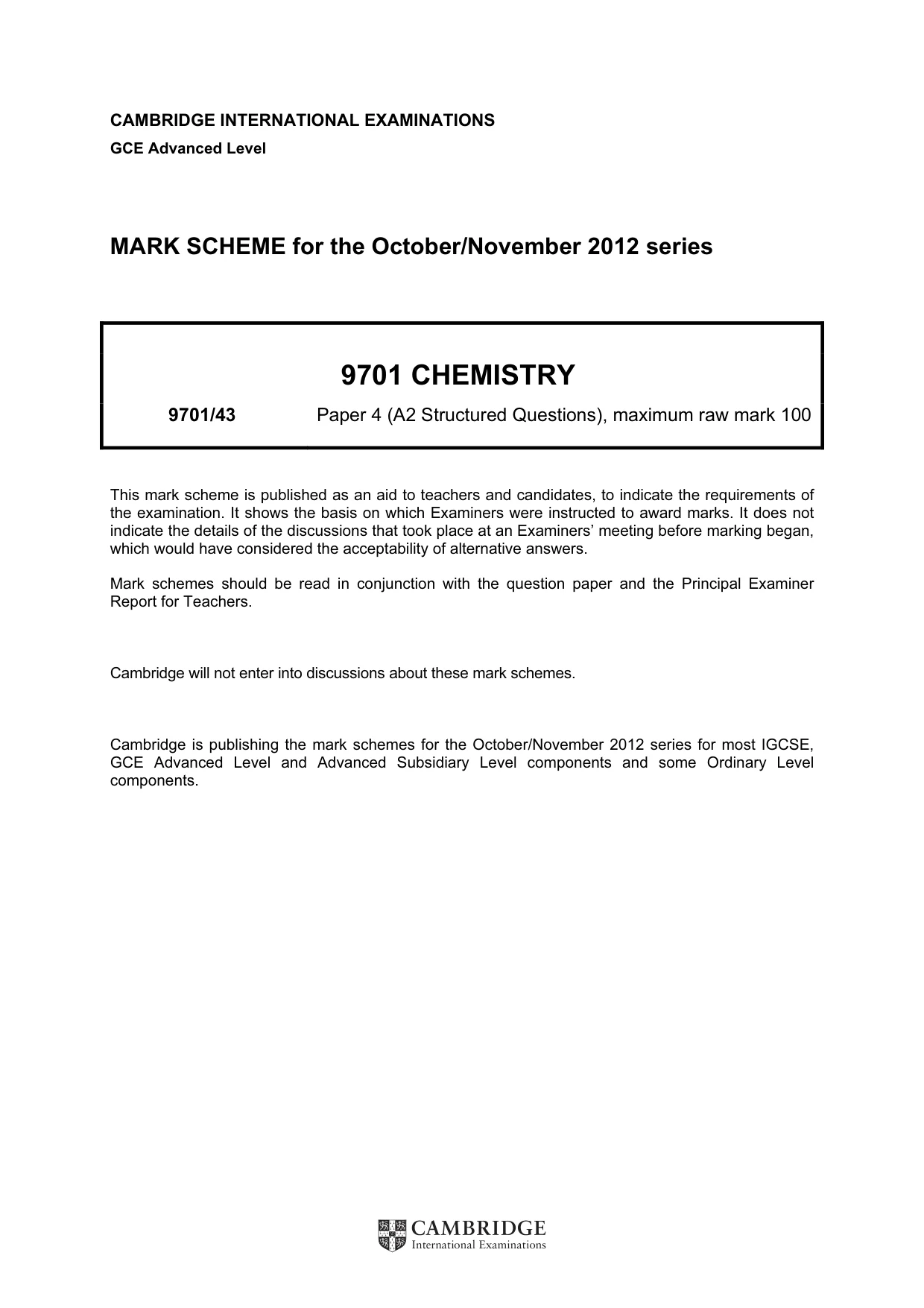 Mark scheme, page 1 of 10
