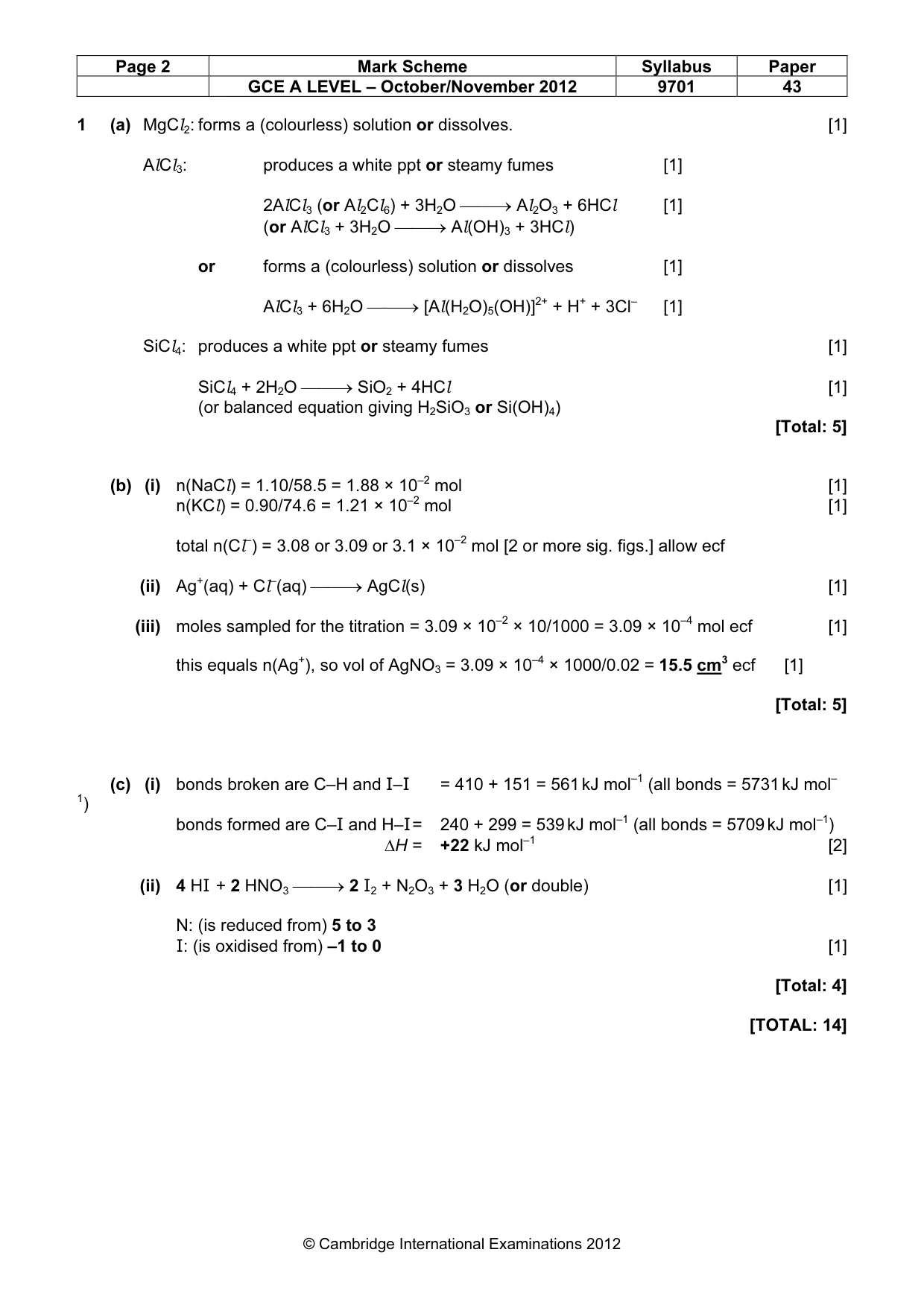 Mark scheme, page 2 of 10