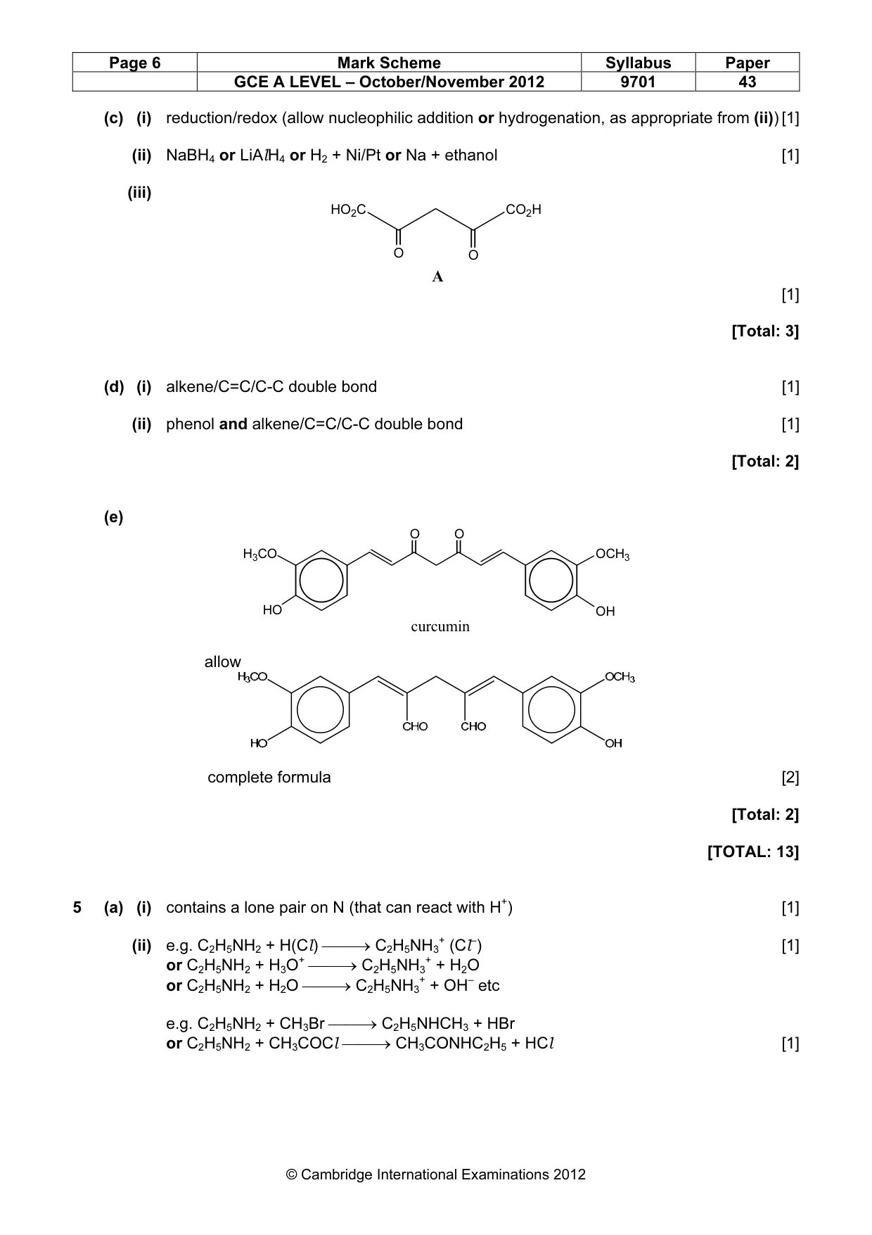 Mark scheme, page 6 of 10