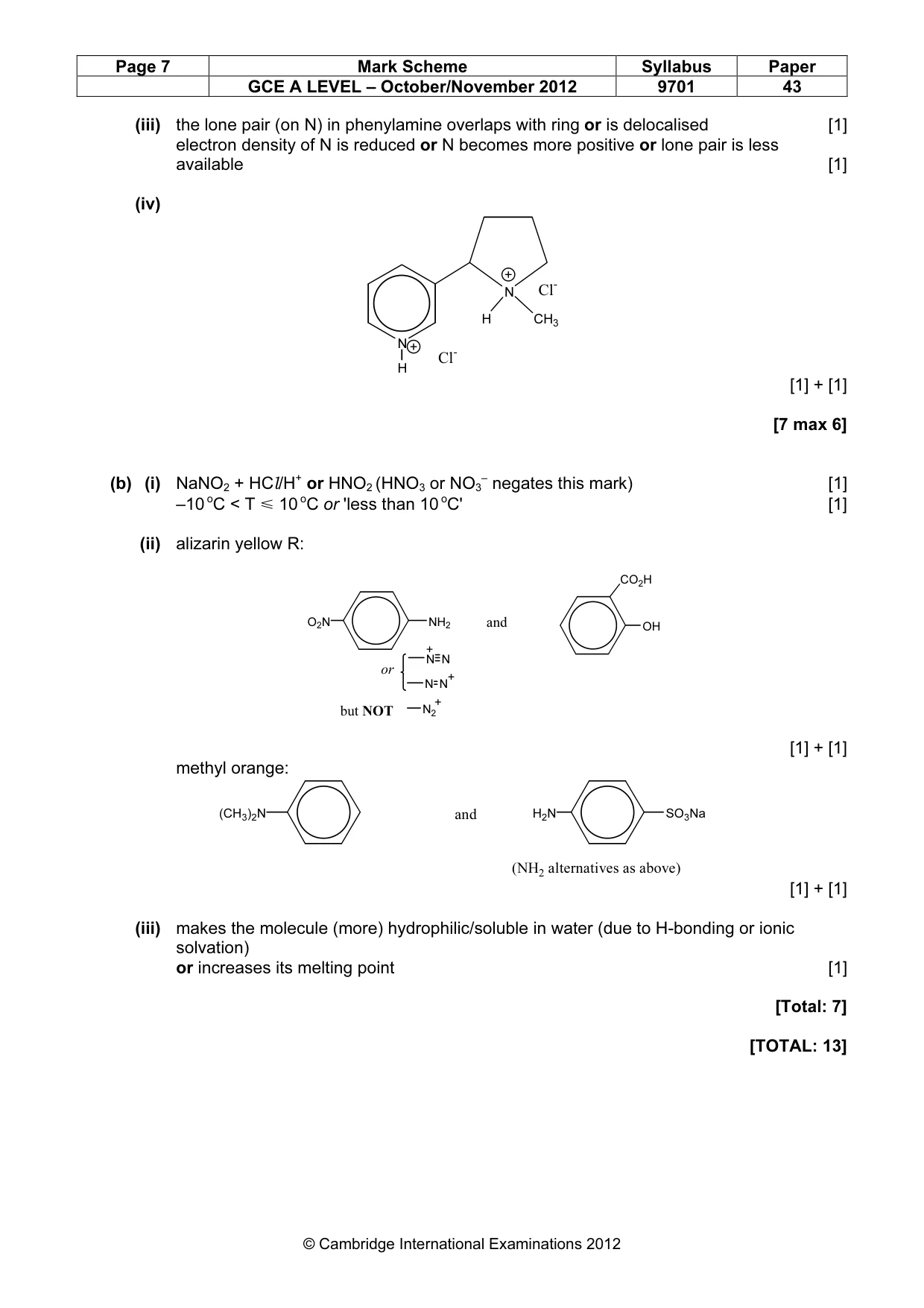 Mark scheme, page 7 of 10
