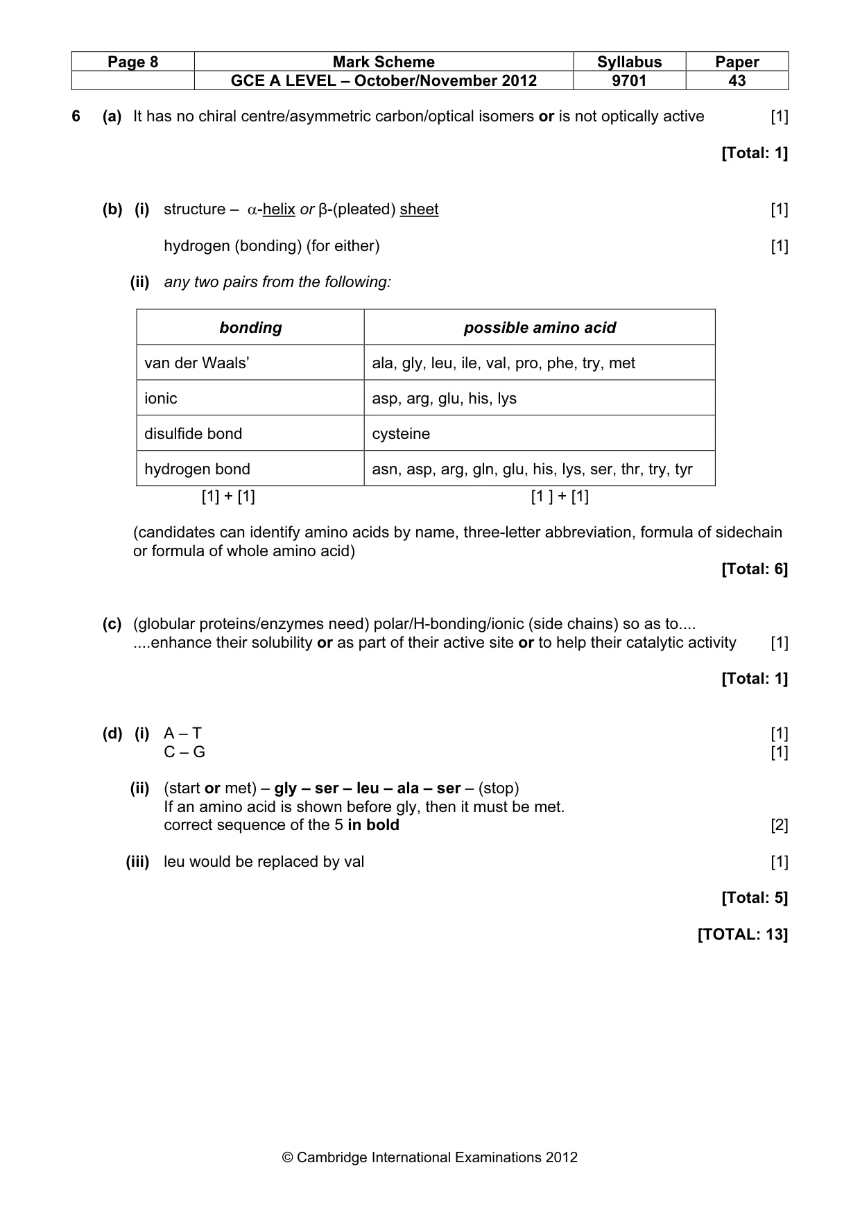 Mark scheme, page 8 of 10