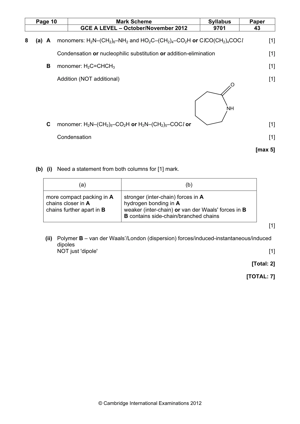 Mark scheme, page 10 of 10