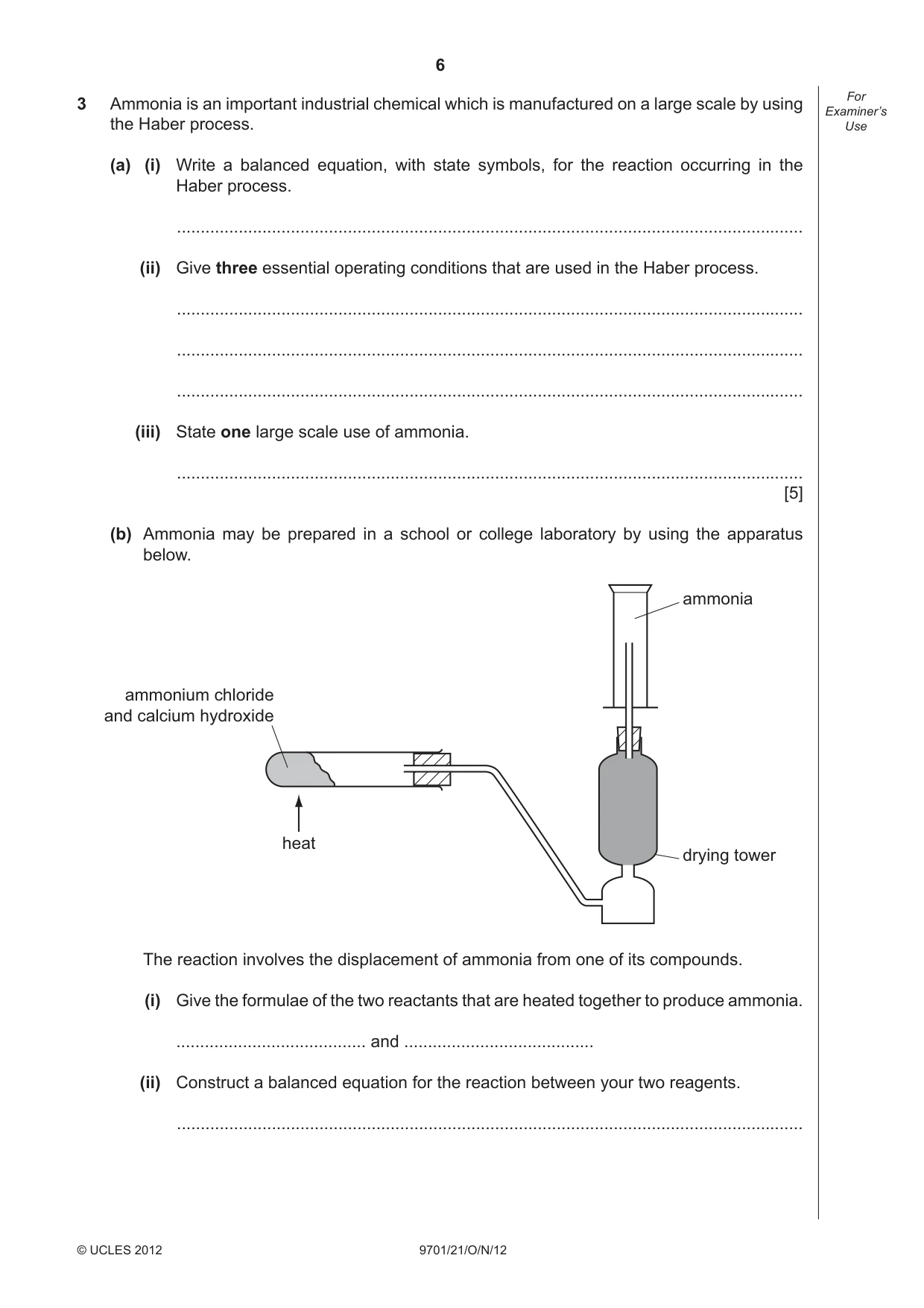Cambridge A Level Chemistry 9701 2012 Oct/Nov Paper 2 · Variant 1 question paper, page 6 of 12