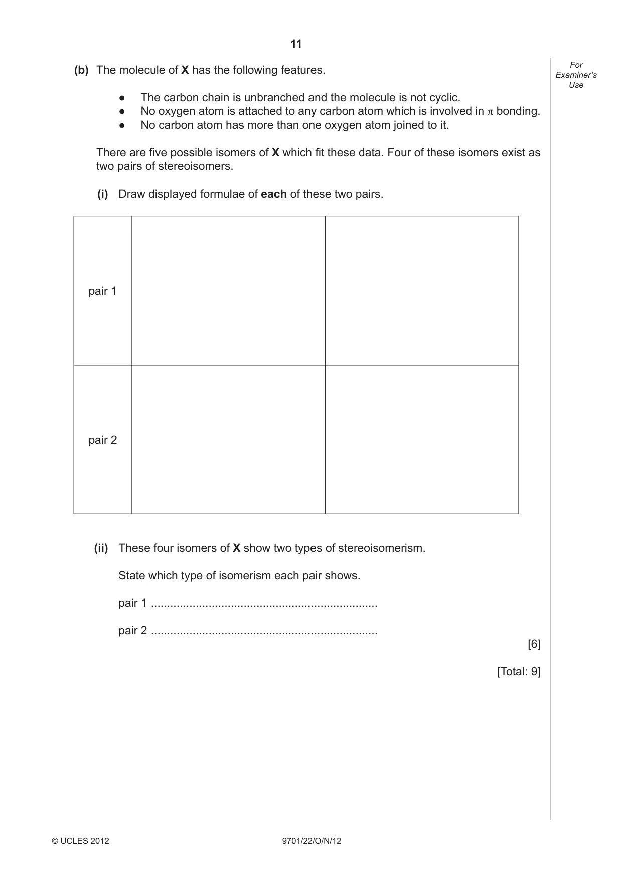 Cambridge A Level Chemistry 9701 2012 Oct/Nov Paper 2 · Variant 2 question paper, page 11 of 12