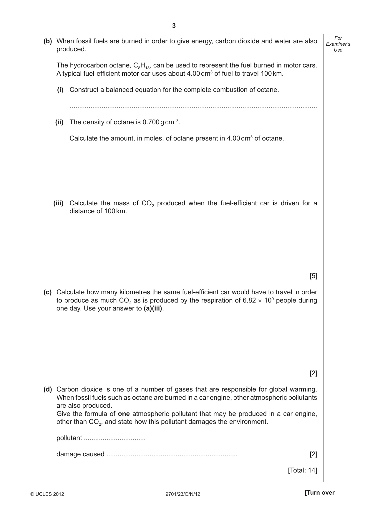 Cambridge A Level Chemistry 9701 2012 Oct/Nov Paper 2 · Variant 3 question paper, page 3 of 12