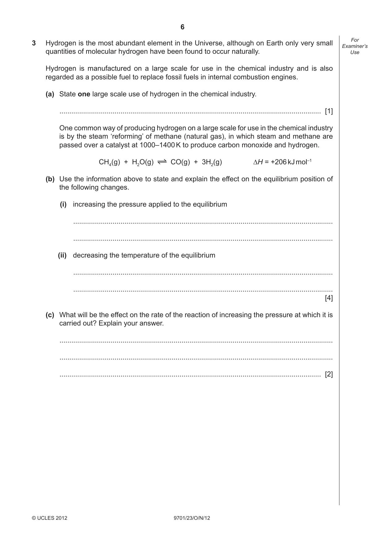 Cambridge A Level Chemistry 9701 2012 Oct/Nov Paper 2 · Variant 3 question paper, page 6 of 12
