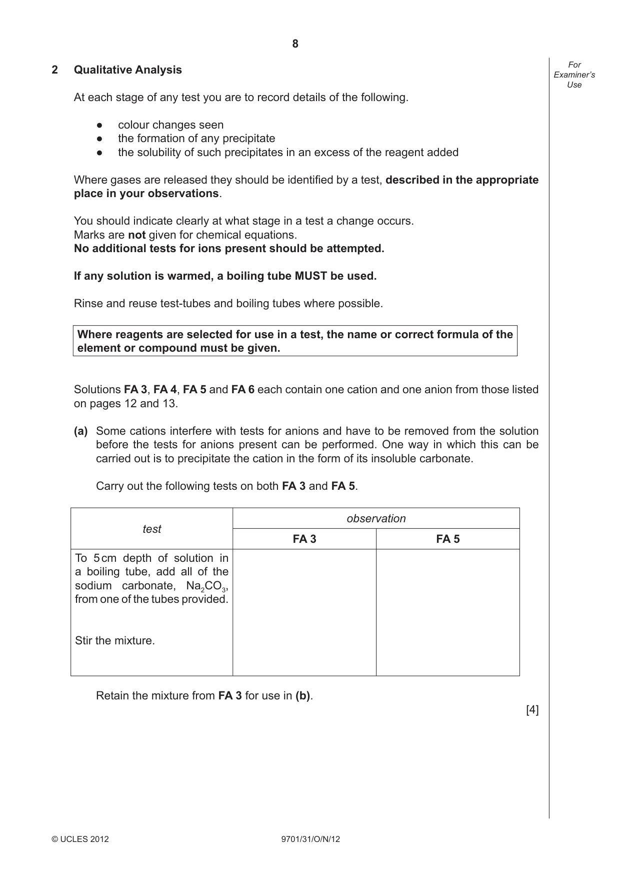Cambridge A Level Chemistry 9701 2012 Oct/Nov Paper 3 · Variant 1 question paper, page 8 of 16