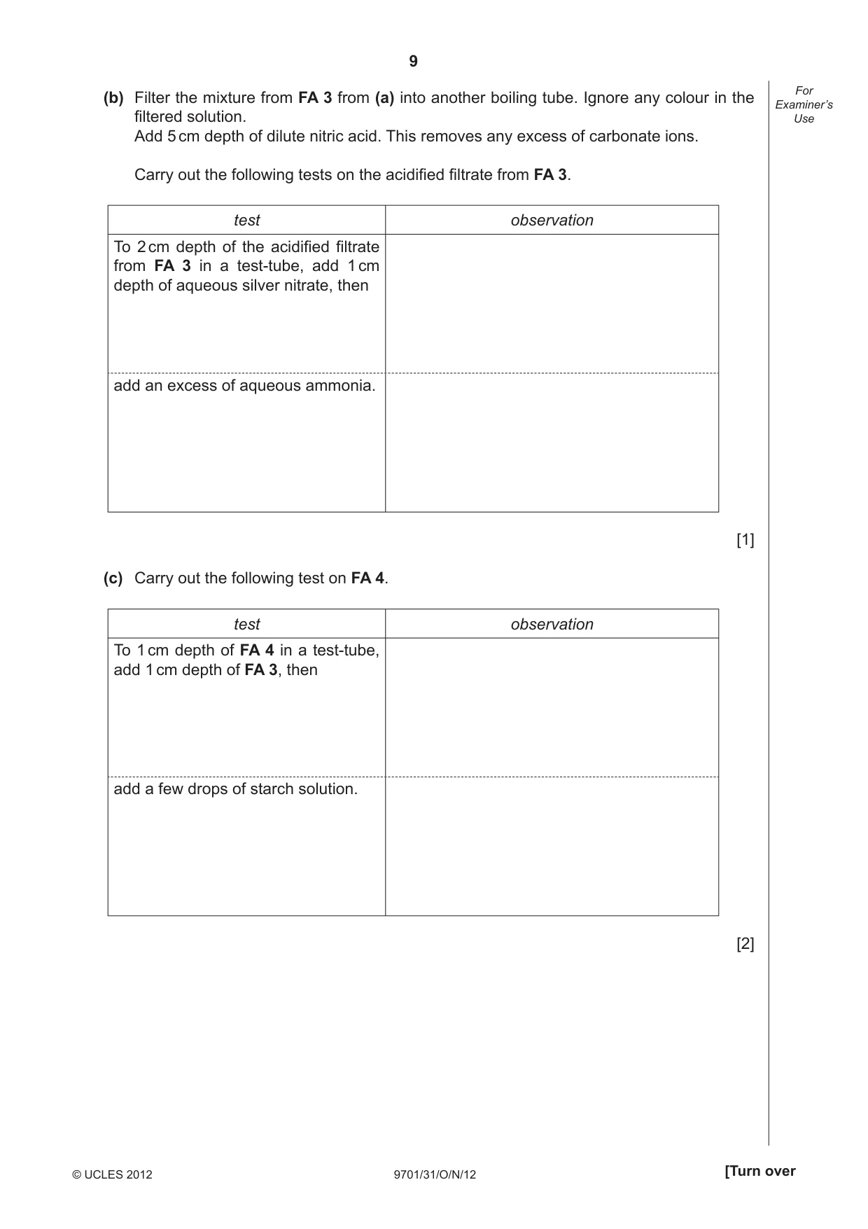 Cambridge A Level Chemistry 9701 2012 Oct/Nov Paper 3 · Variant 1 question paper, page 9 of 16