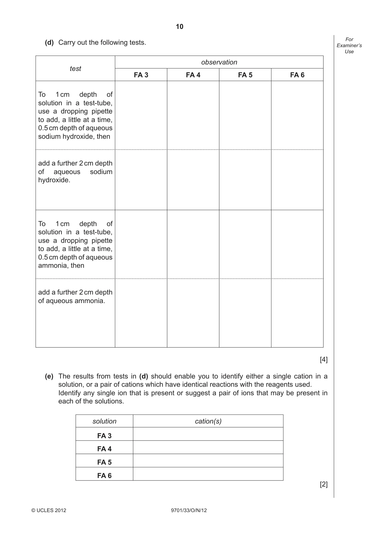 Cambridge A Level Chemistry 9701 2012 Oct/Nov Paper 3 · Variant 3 question paper, page 10 of 16