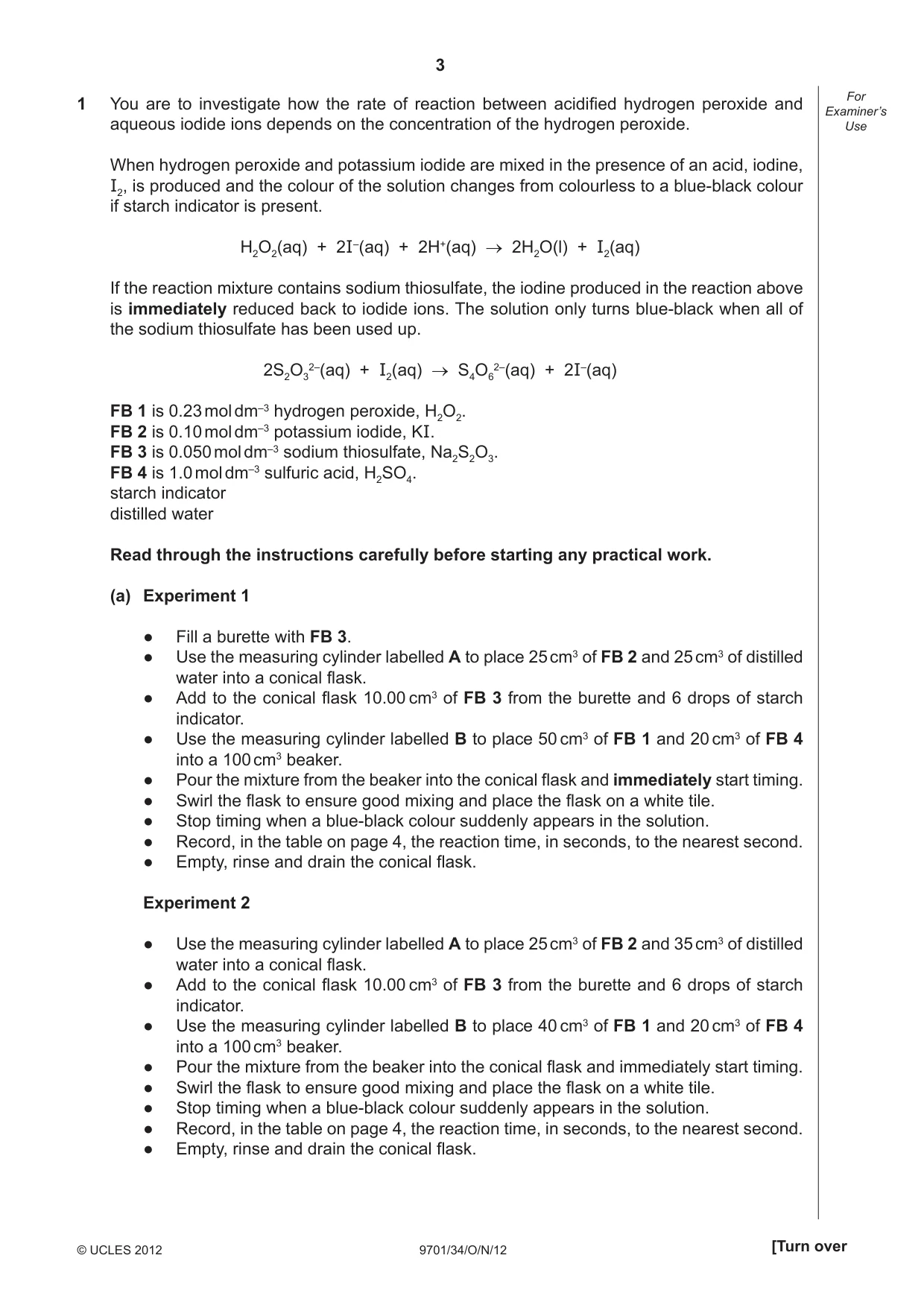 Cambridge A Level Chemistry 9701 2012 Oct/Nov Paper 3 · Variant 4 question paper, page 3 of 16
