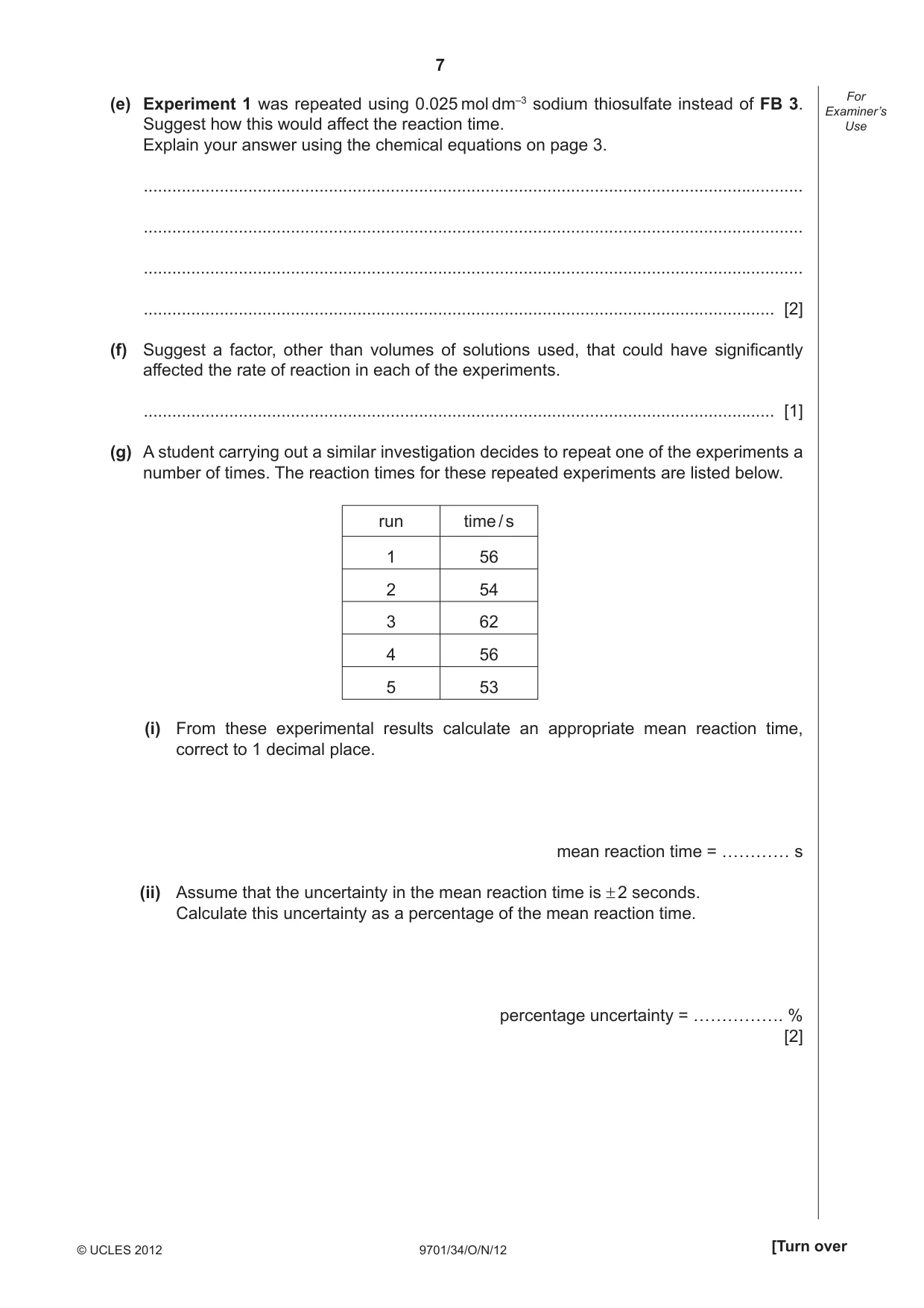 Cambridge A Level Chemistry 9701 2012 Oct/Nov Paper 3 · Variant 4 question paper, page 7 of 16