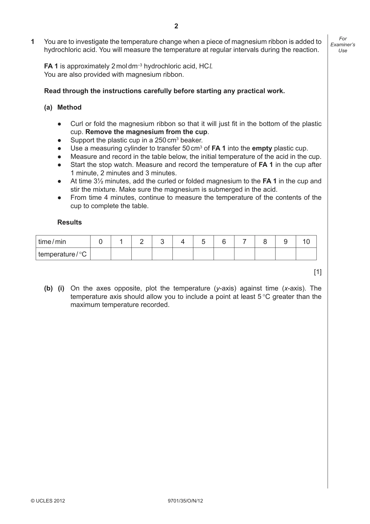 Cambridge A Level Chemistry 9701 2012 Oct/Nov Paper 3 · Variant 5 question paper, page 2 of 12