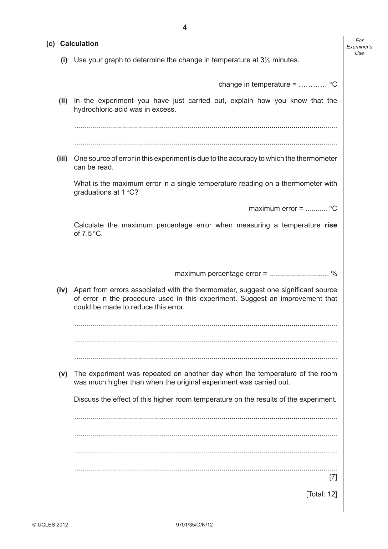 Cambridge A Level Chemistry 9701 2012 Oct/Nov Paper 3 · Variant 5 question paper, page 4 of 12