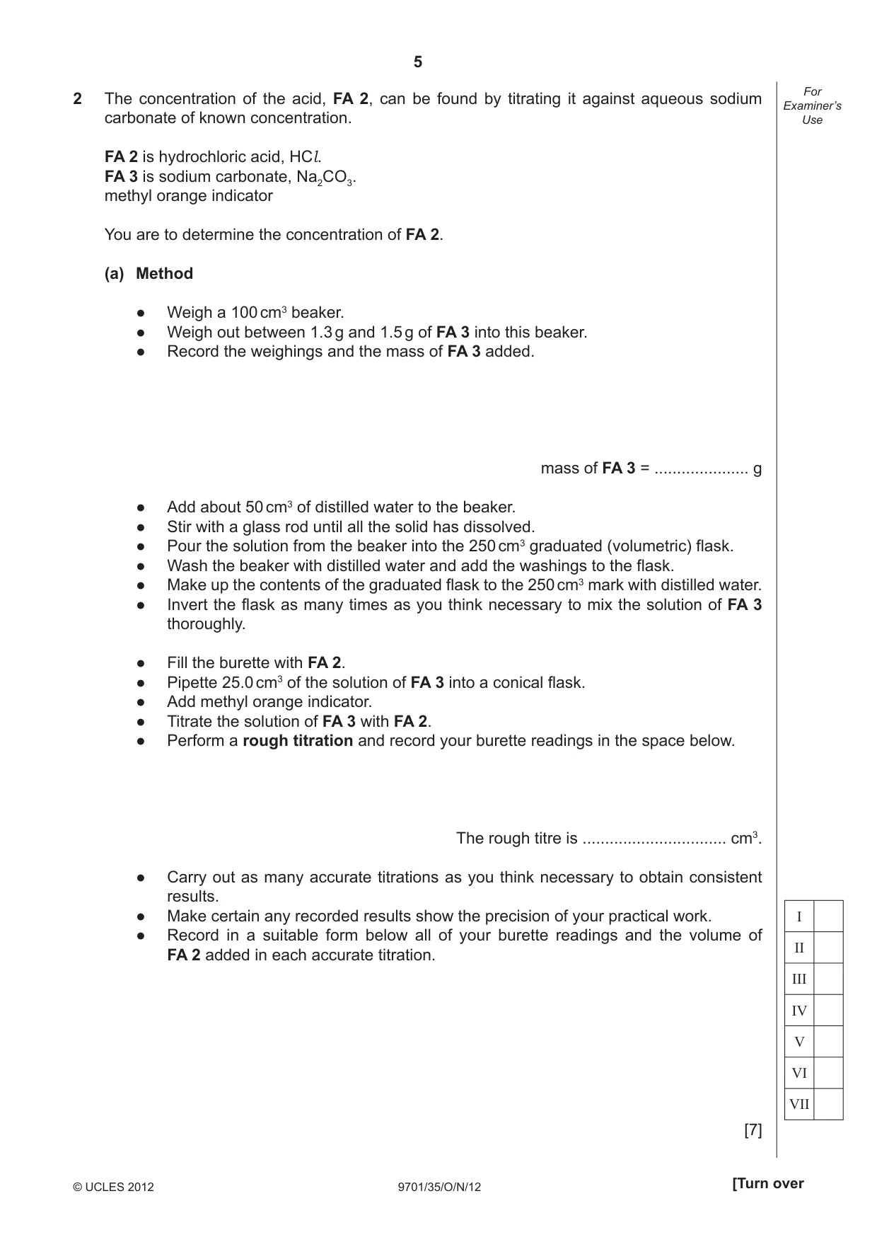 Cambridge A Level Chemistry 9701 2012 Oct/Nov Paper 3 · Variant 5 question paper, page 5 of 12