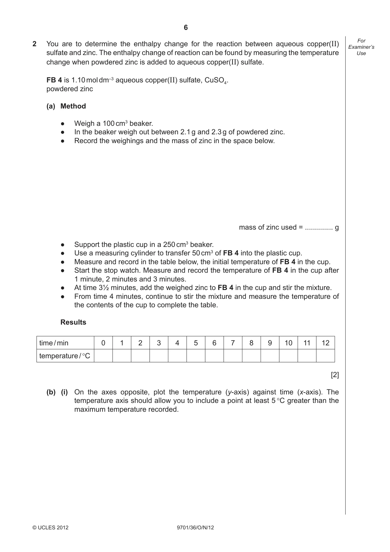 Cambridge A Level Chemistry 9701 2012 Oct/Nov Paper 3 · Variant 6 question paper, page 6 of 16